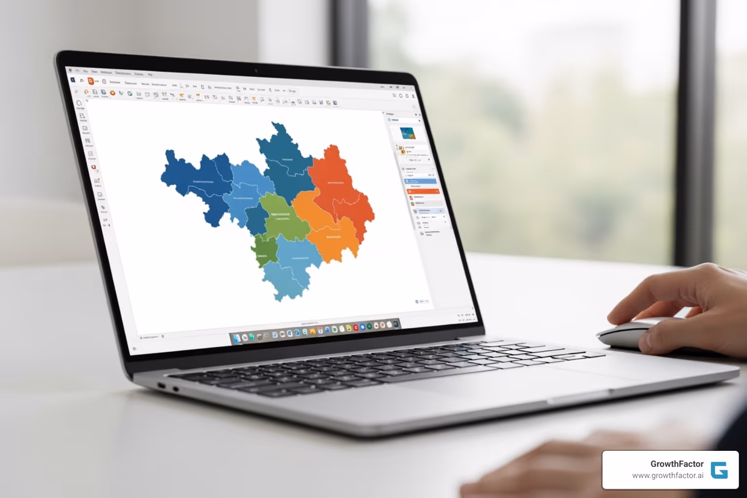 Format Data Series pane for a PowerPoint map, showing options for fill, border, and series color adjustments - how to create a territory map in powerpoint