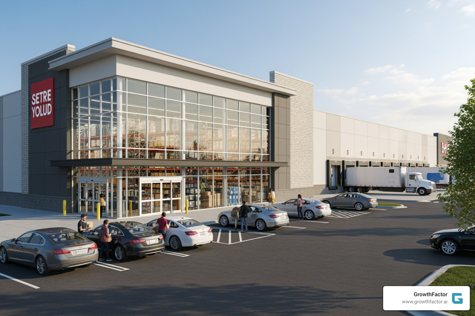 A retail storefront functioning as a hybrid fulfillment hub with a dedicated pickup lane - retail real estate analysis