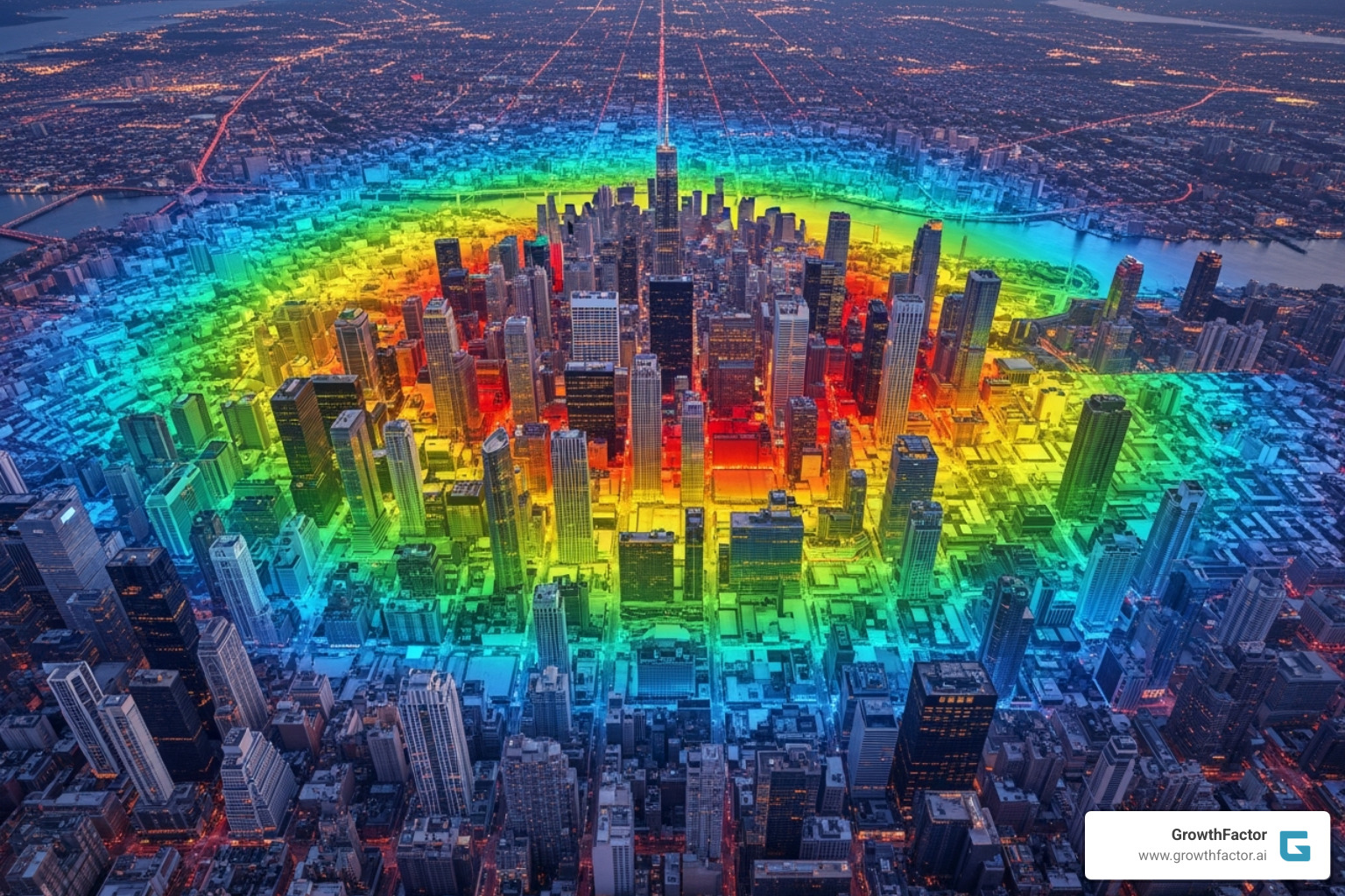 Heat map showing customer spending patterns in a city - AI for site selection