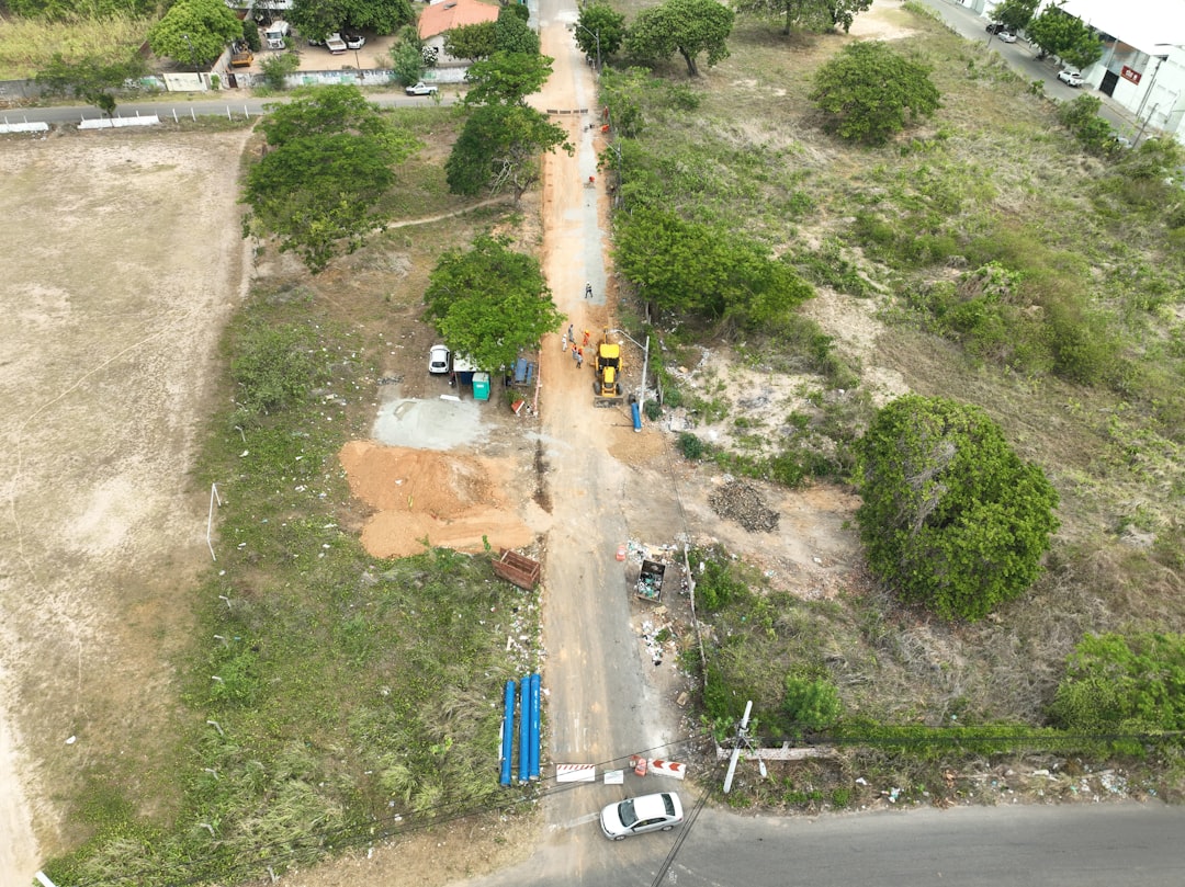 zoning map or a construction site being surveyed - site selection real estate