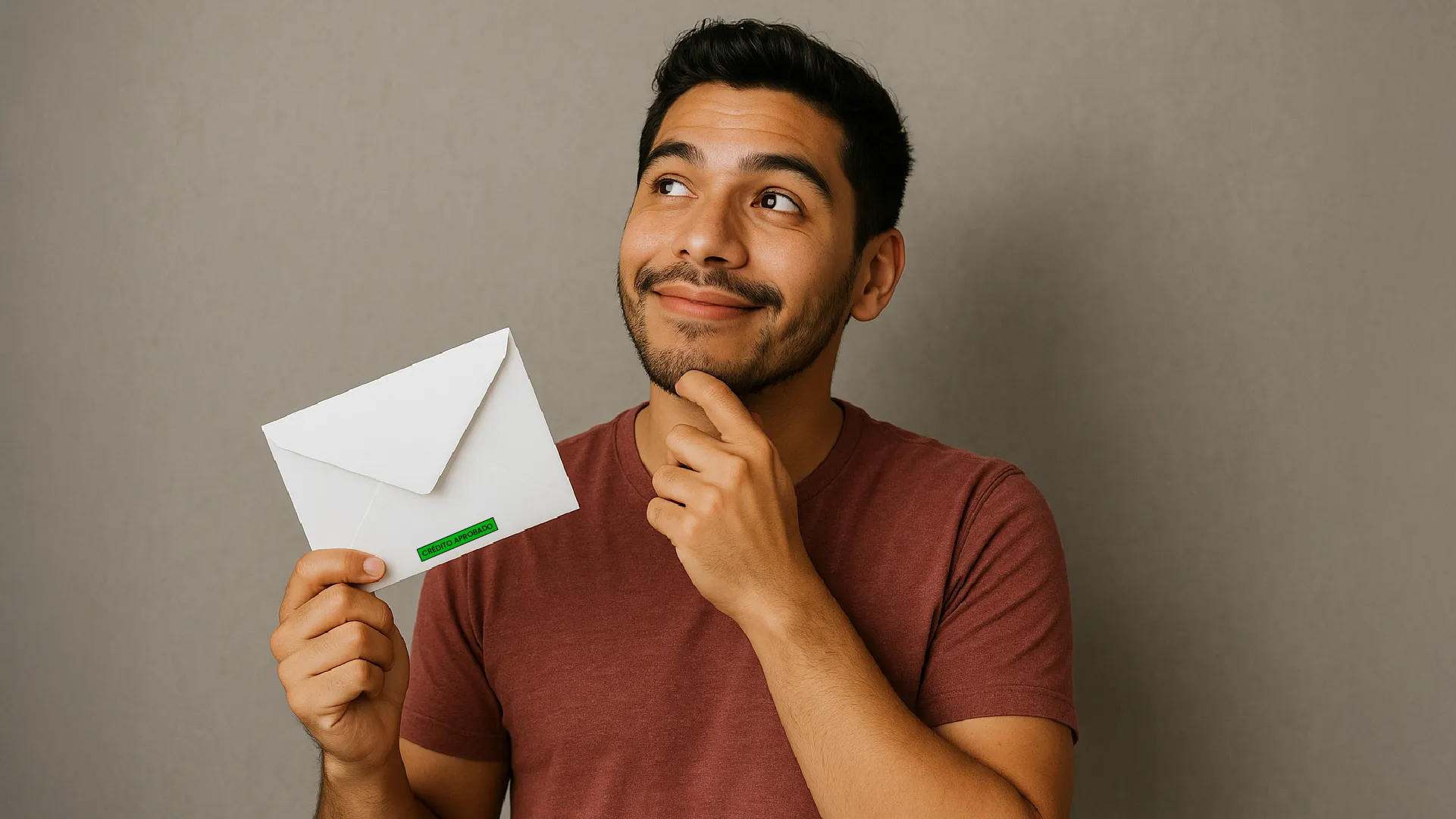 hombre satisfecho con su crédito aprobado.