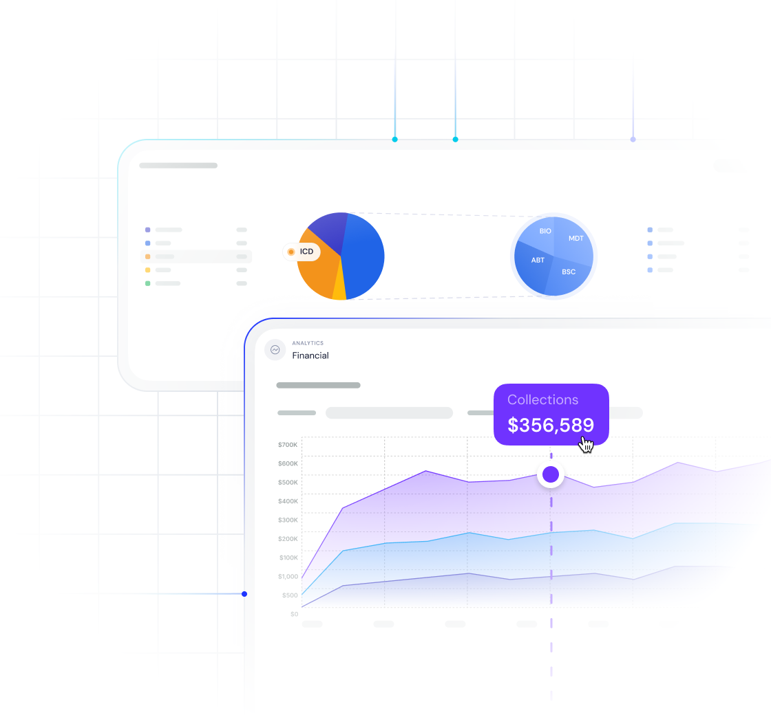 Octagos analytics dashboard displaying financial insights, operational metrics, and revenue tracking.