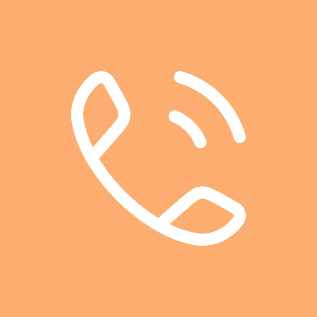 une icônede téléphone orange