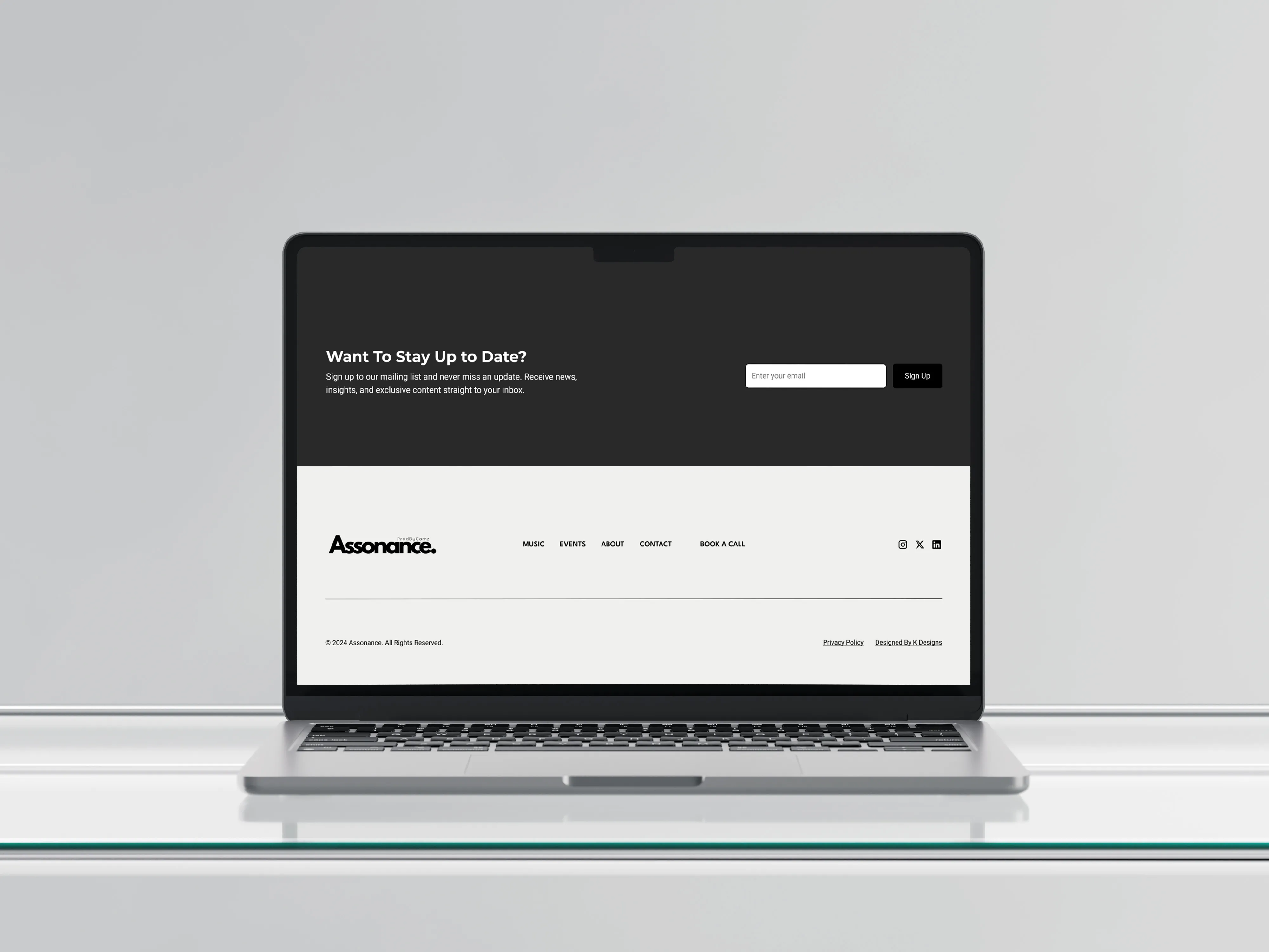 Assonance website designed by Chapter Two Studios