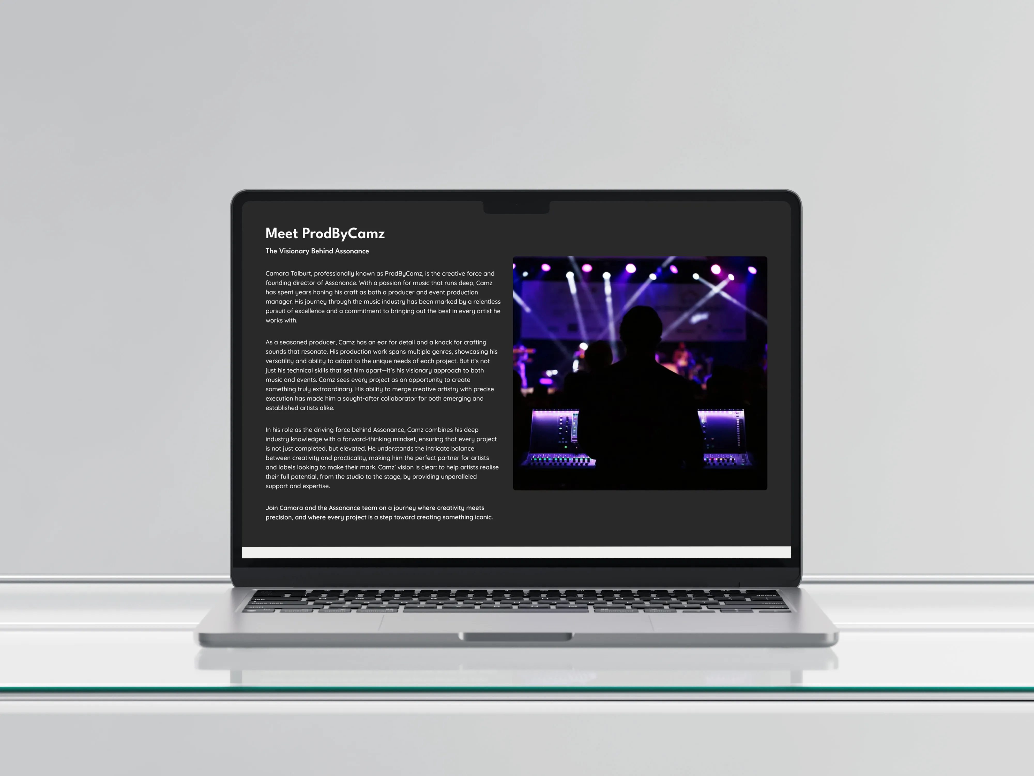 Assonance website designed by Chapter Two Studios