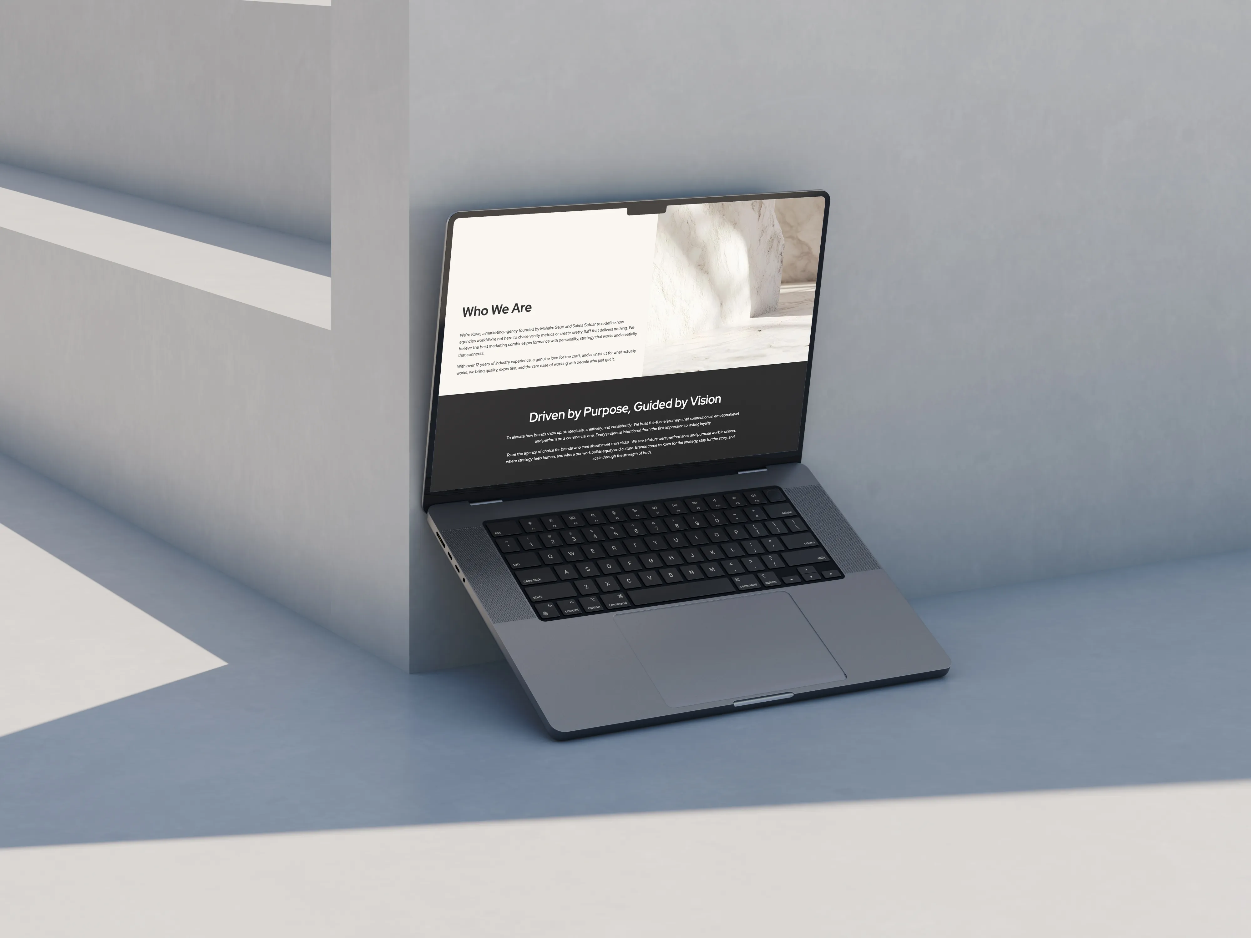 Kovo Marketing website designed by Chapter Two Studios