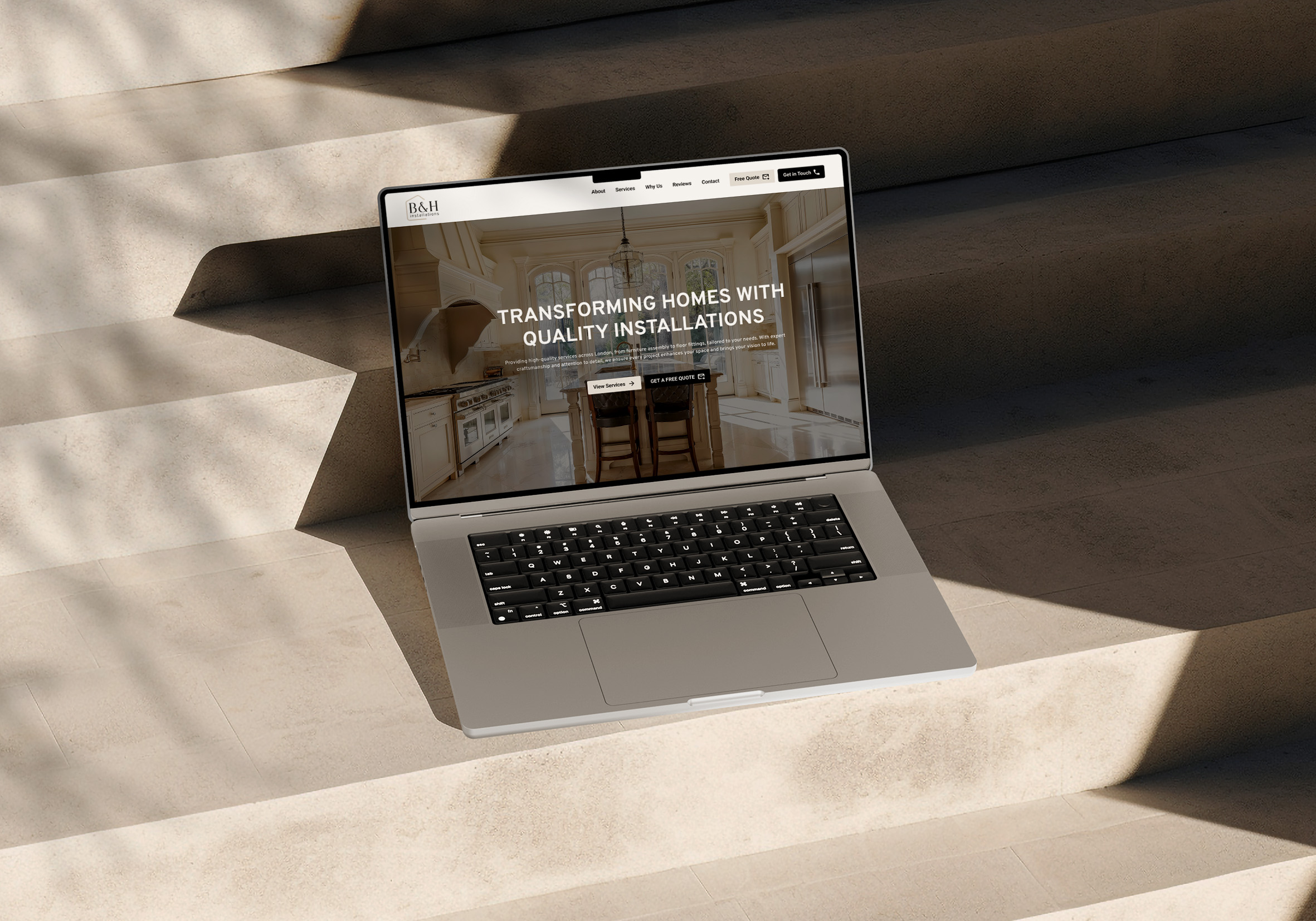 BH Installation website designed by Chapter Two Studios