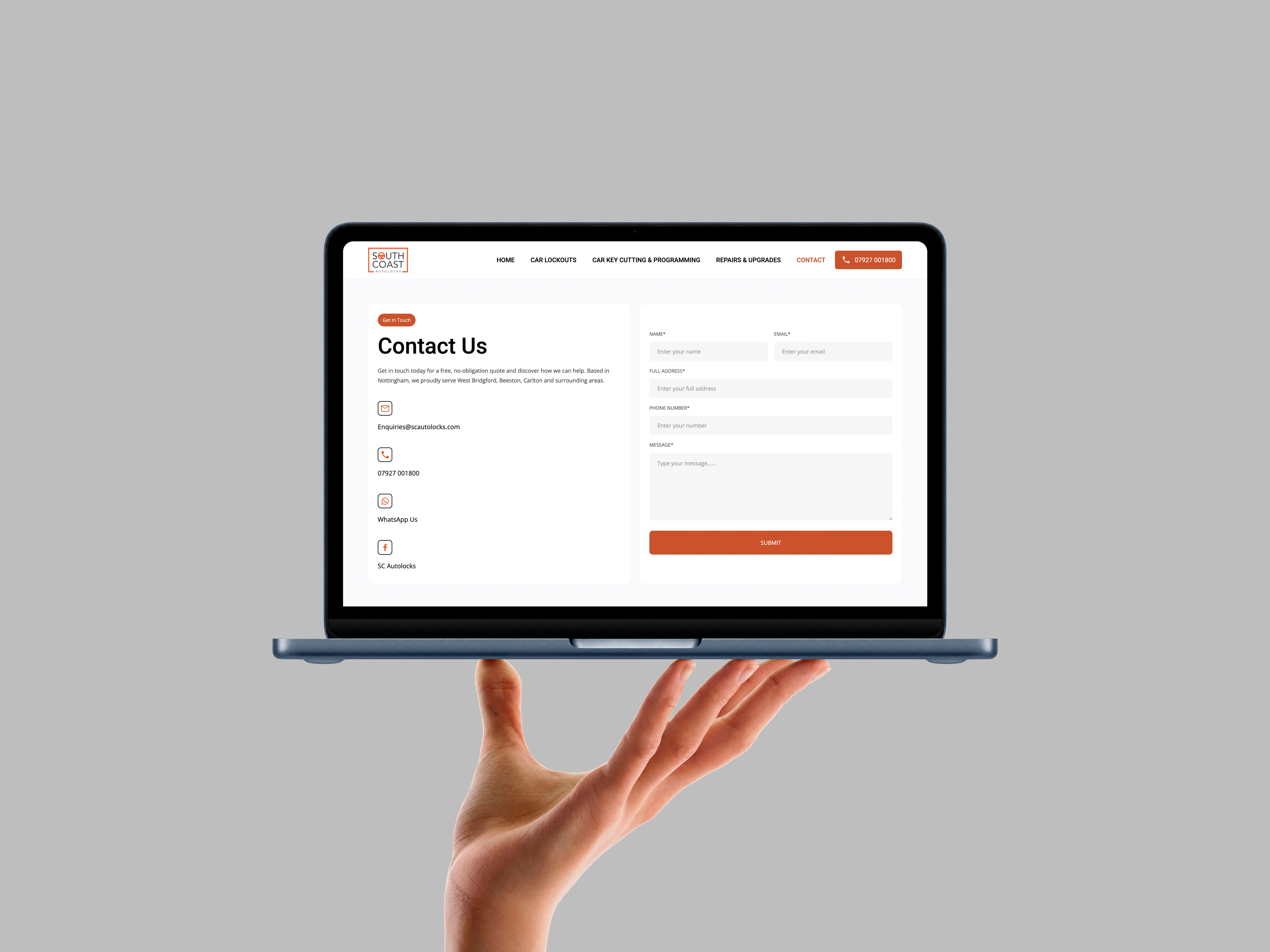 Southcoast Auto Locks website designed by Chapter Two Studios