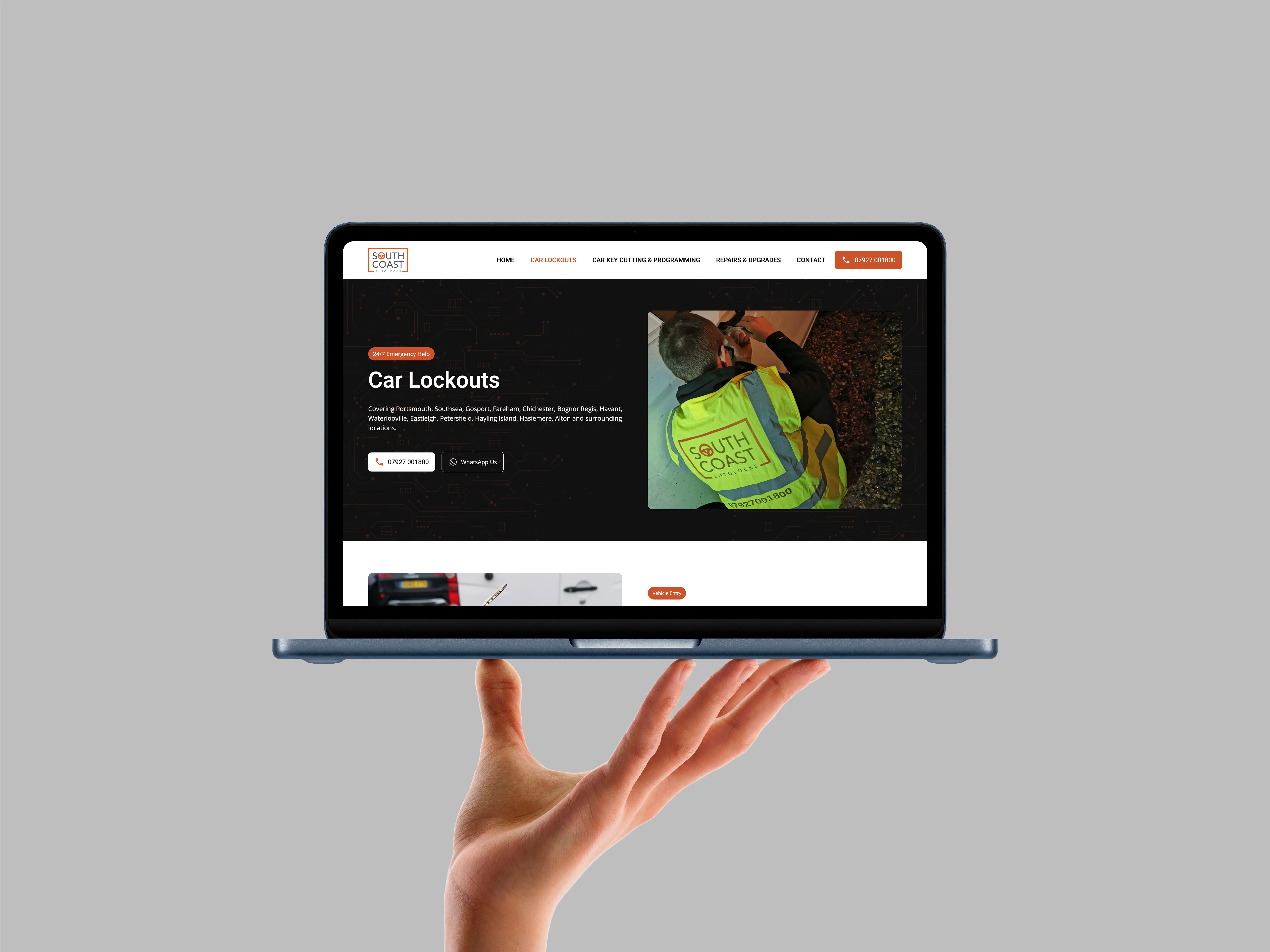 Southcoast Auto Locks website designed by Chapter Two Studios