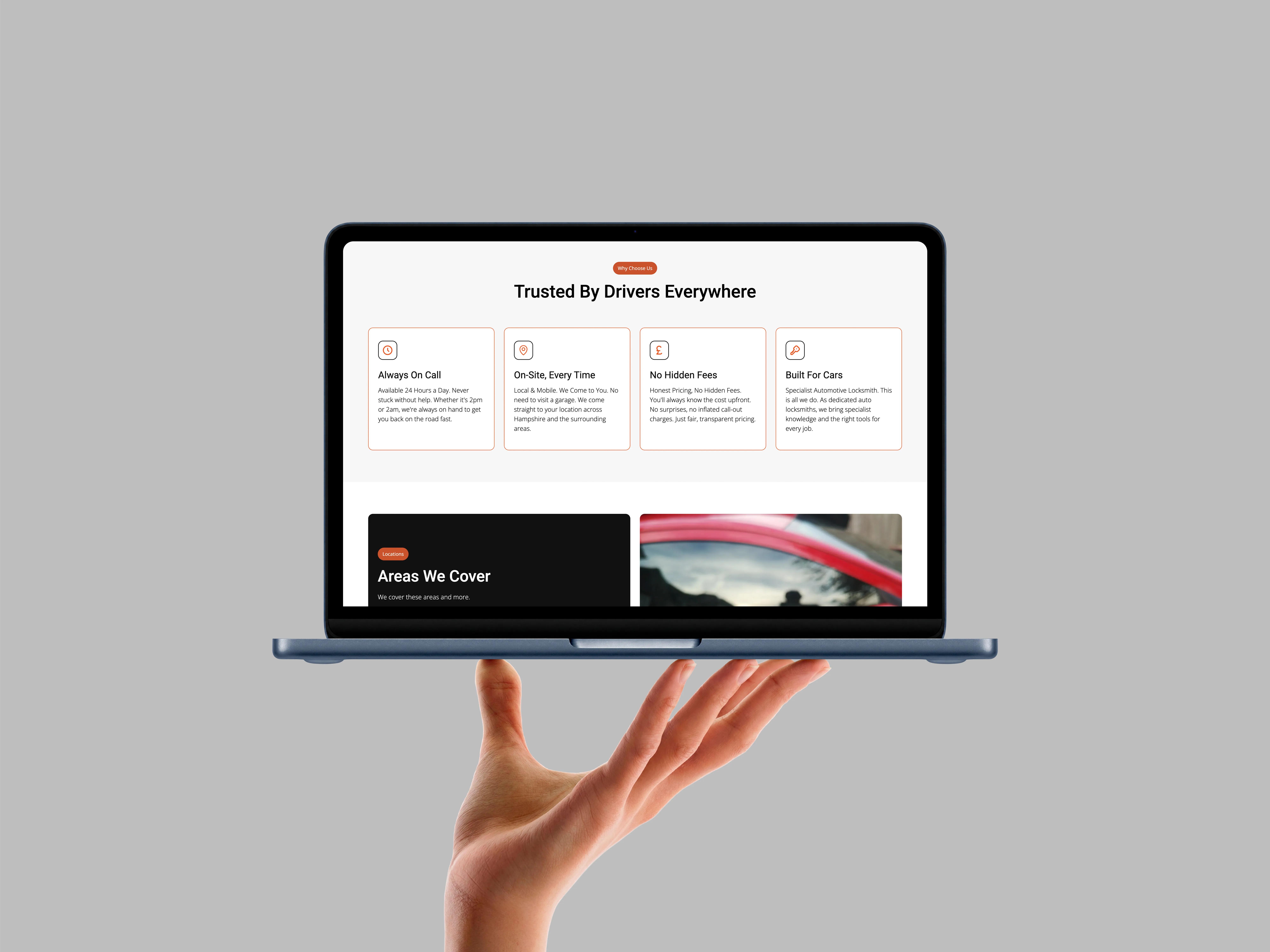 Southcoast Auto Locks website designed by Chapter Two Studios