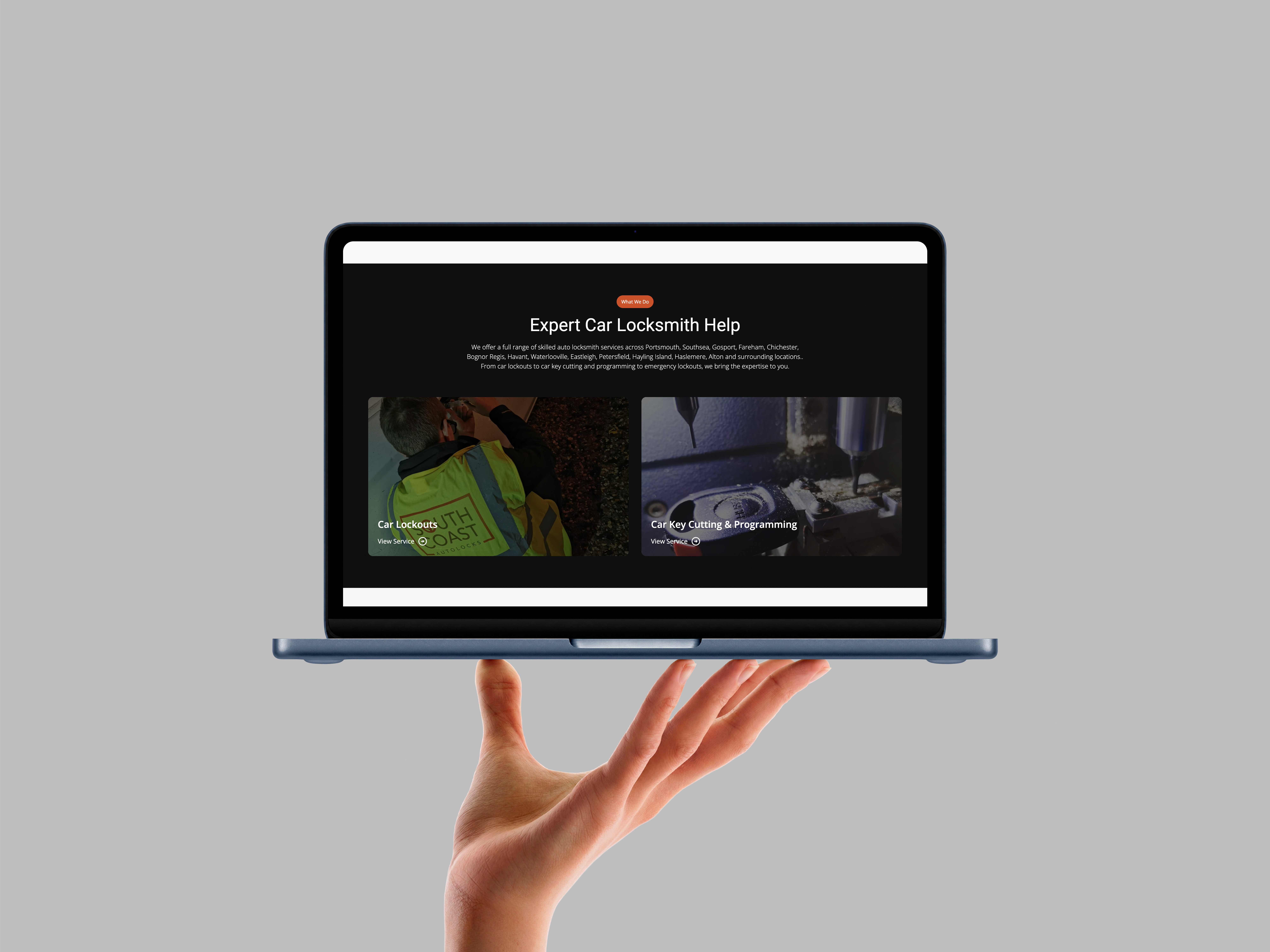Southcoast Auto Locks website designed by Chapter Two Studios
