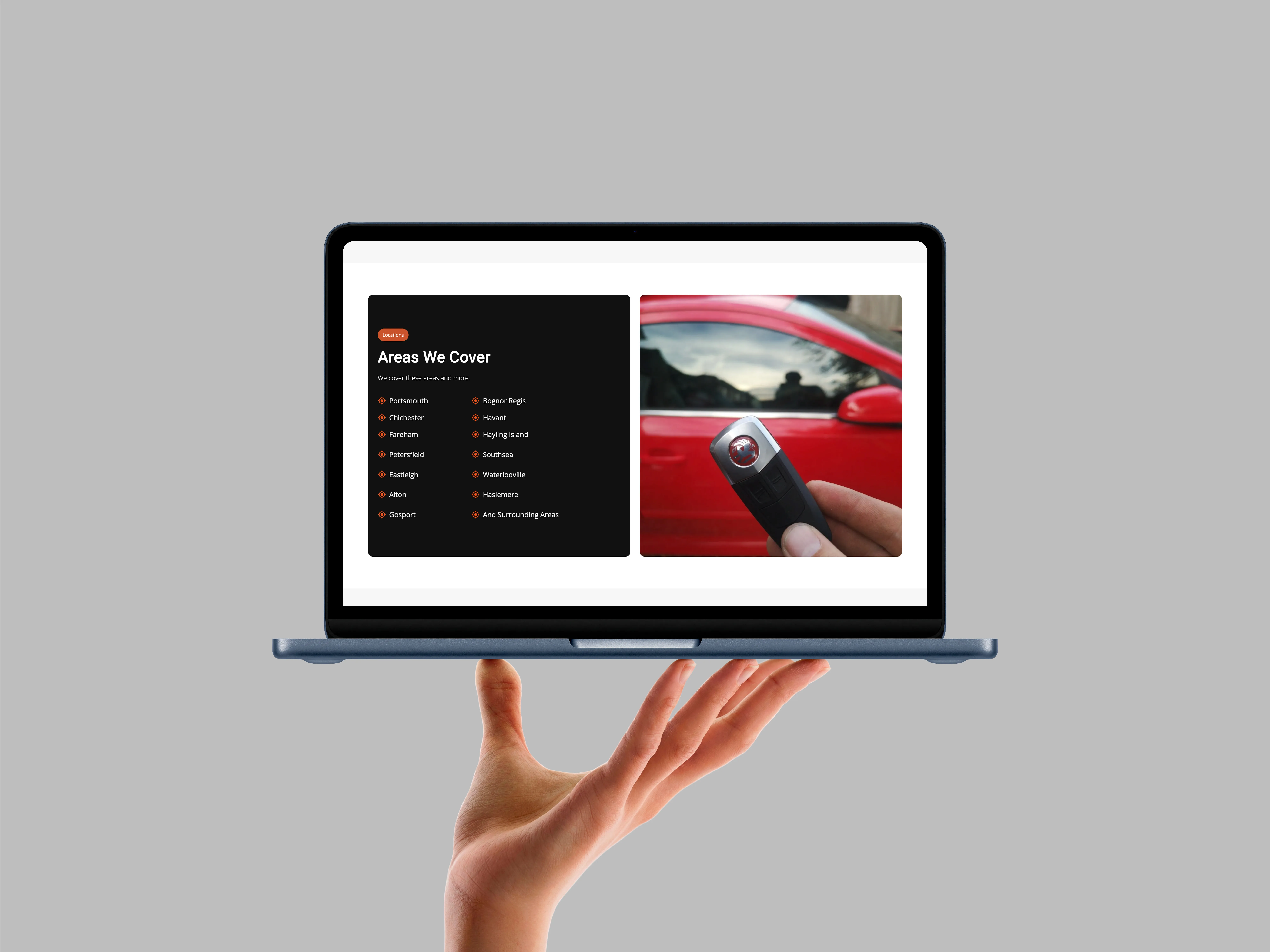Southcoast Auto Locks website designed by Chapter Two Studios