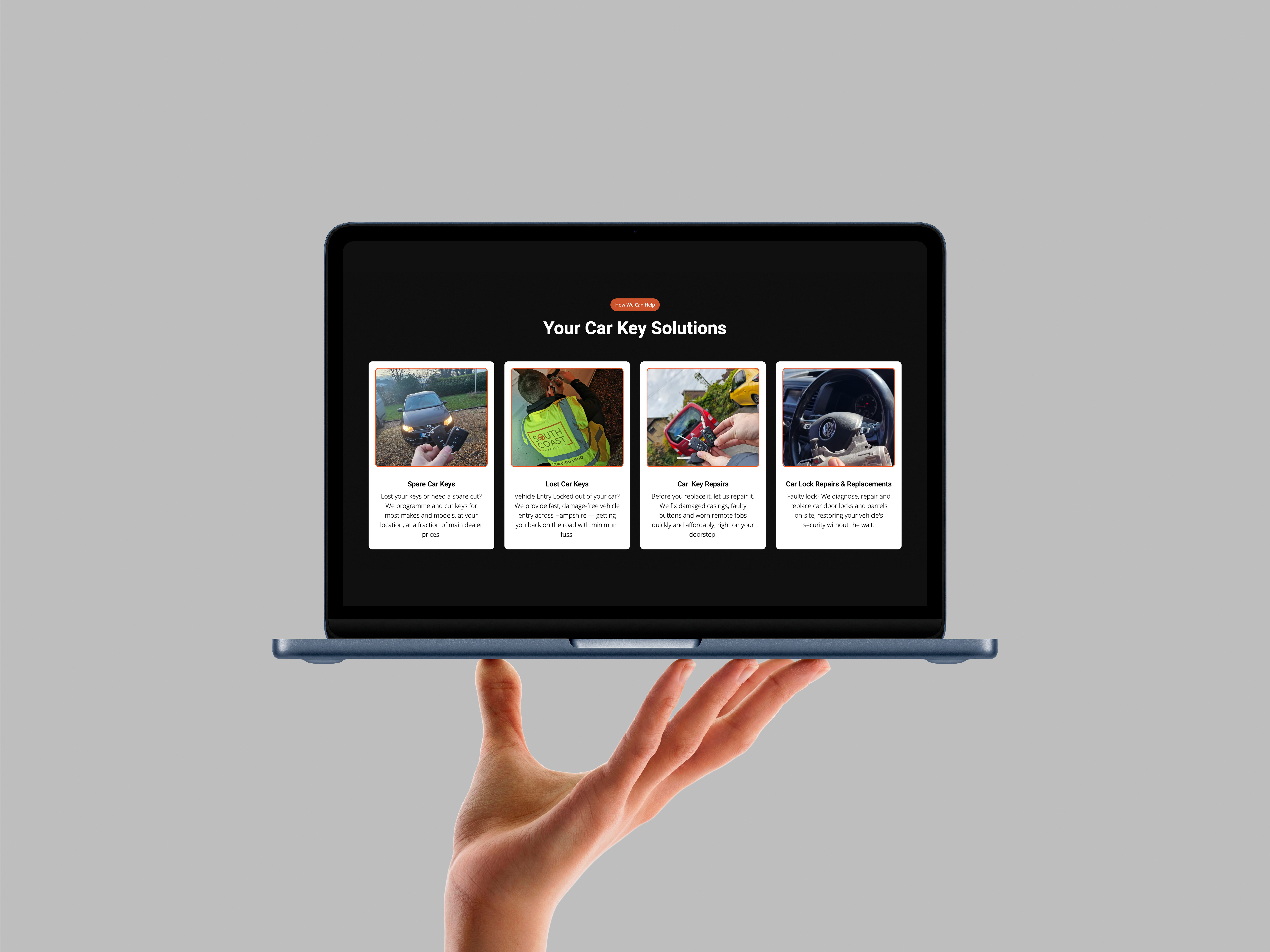 Southcoast Auto Locks website designed by Chapter Two Studios