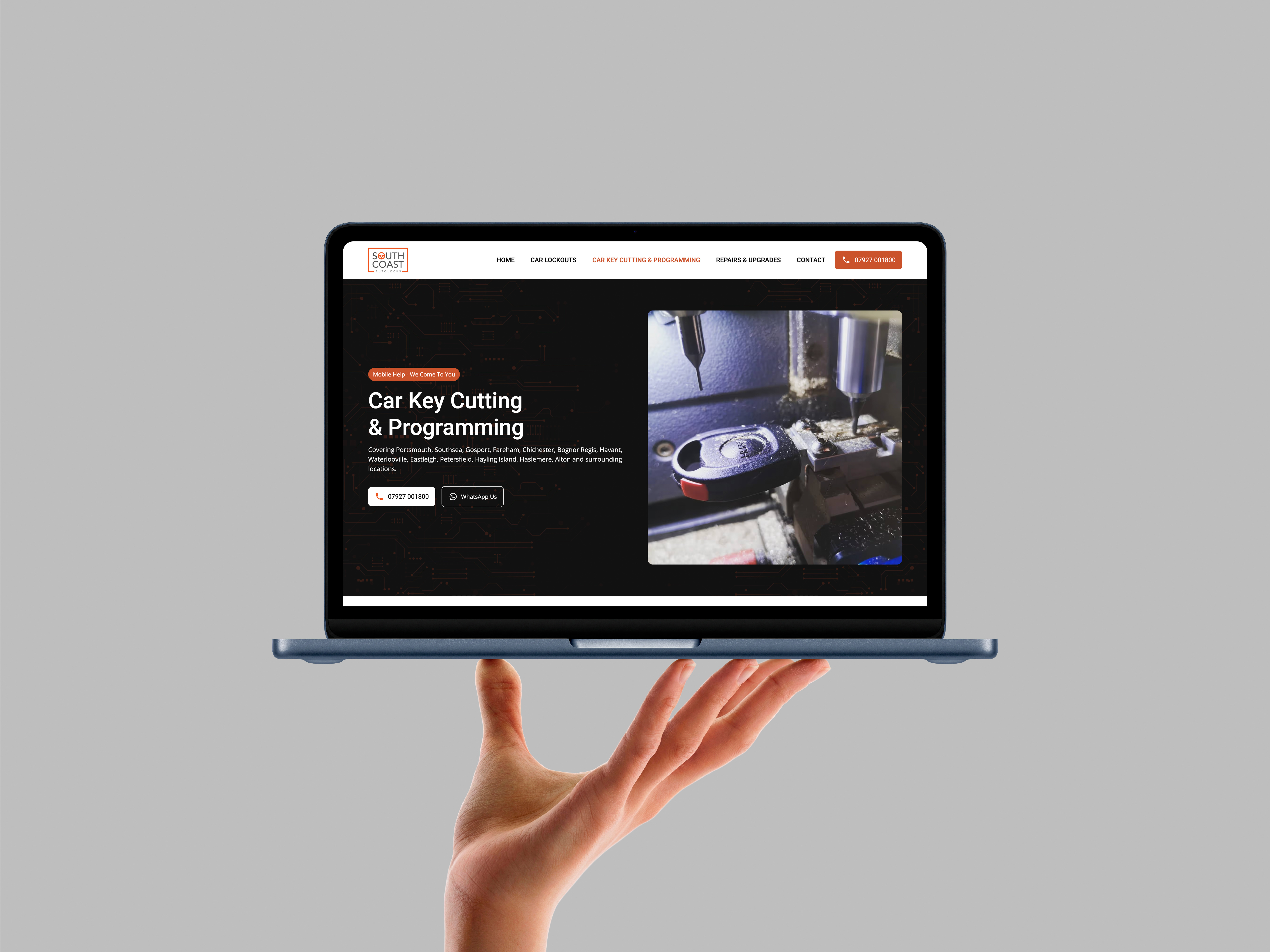 Southcoast Auto Locks website designed by Chapter Two Studios