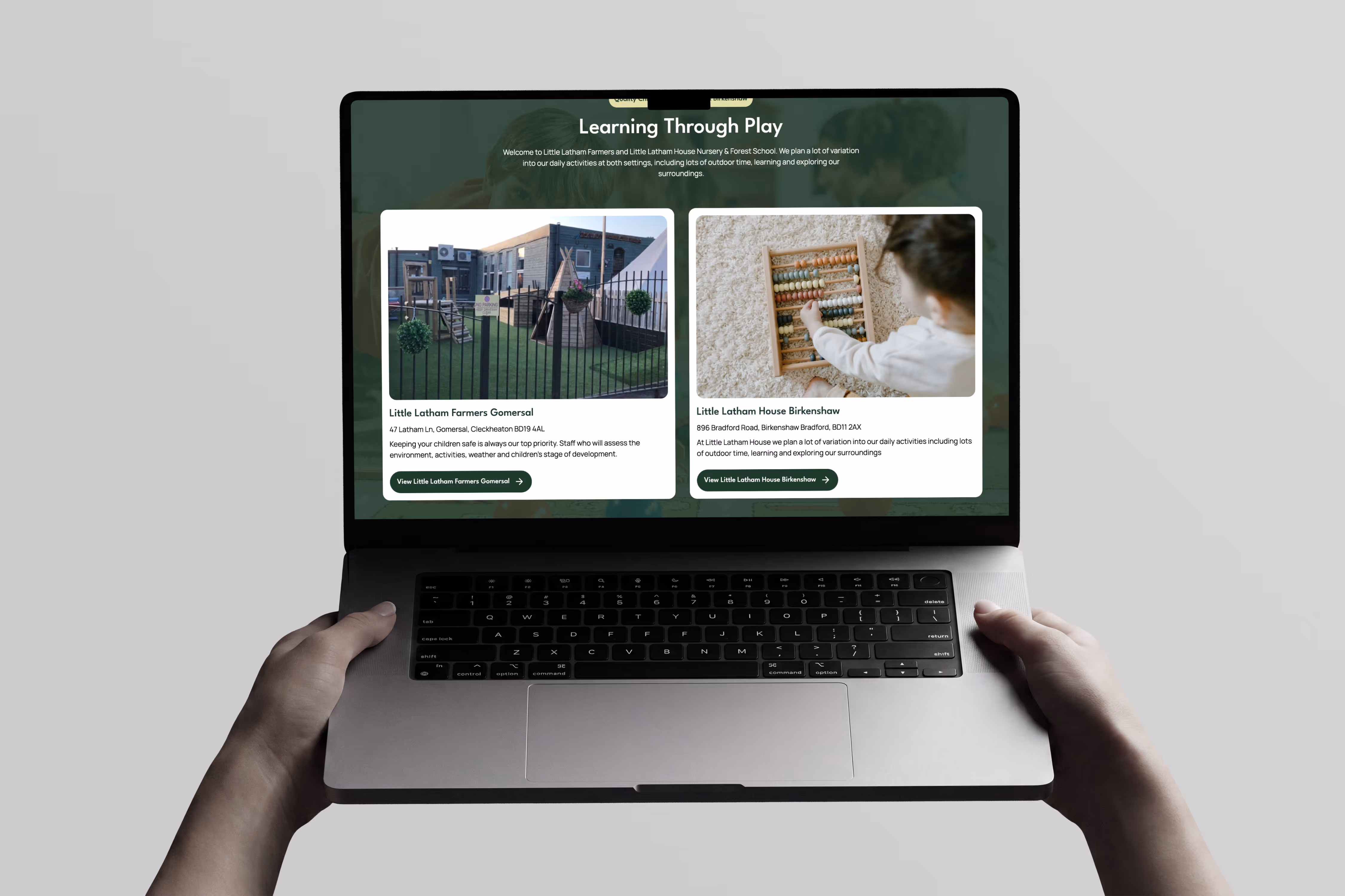 Little latham forest school website designed by Chapter Two Studios