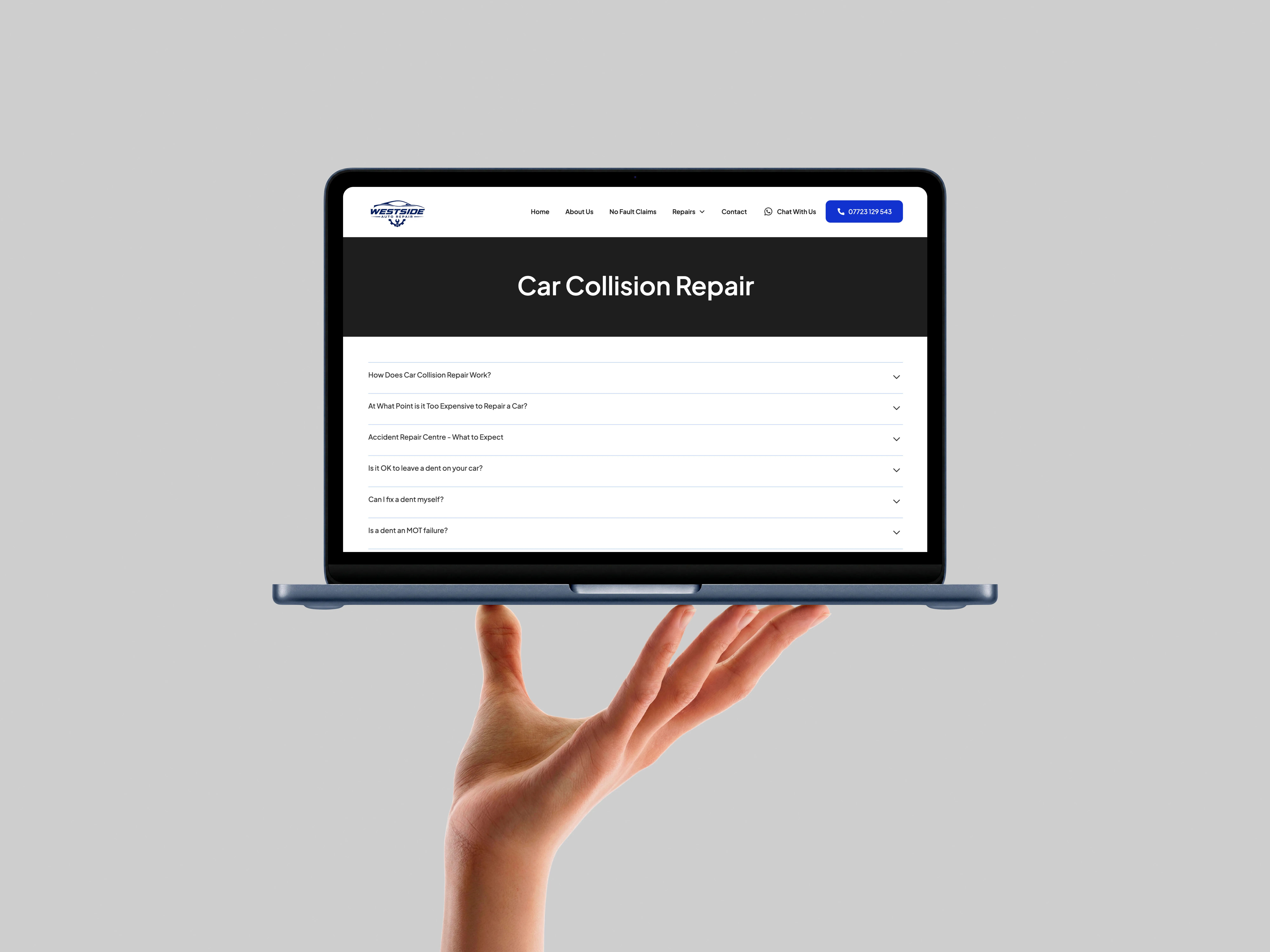 Westside auto repair website designed by Chapter Two Studios