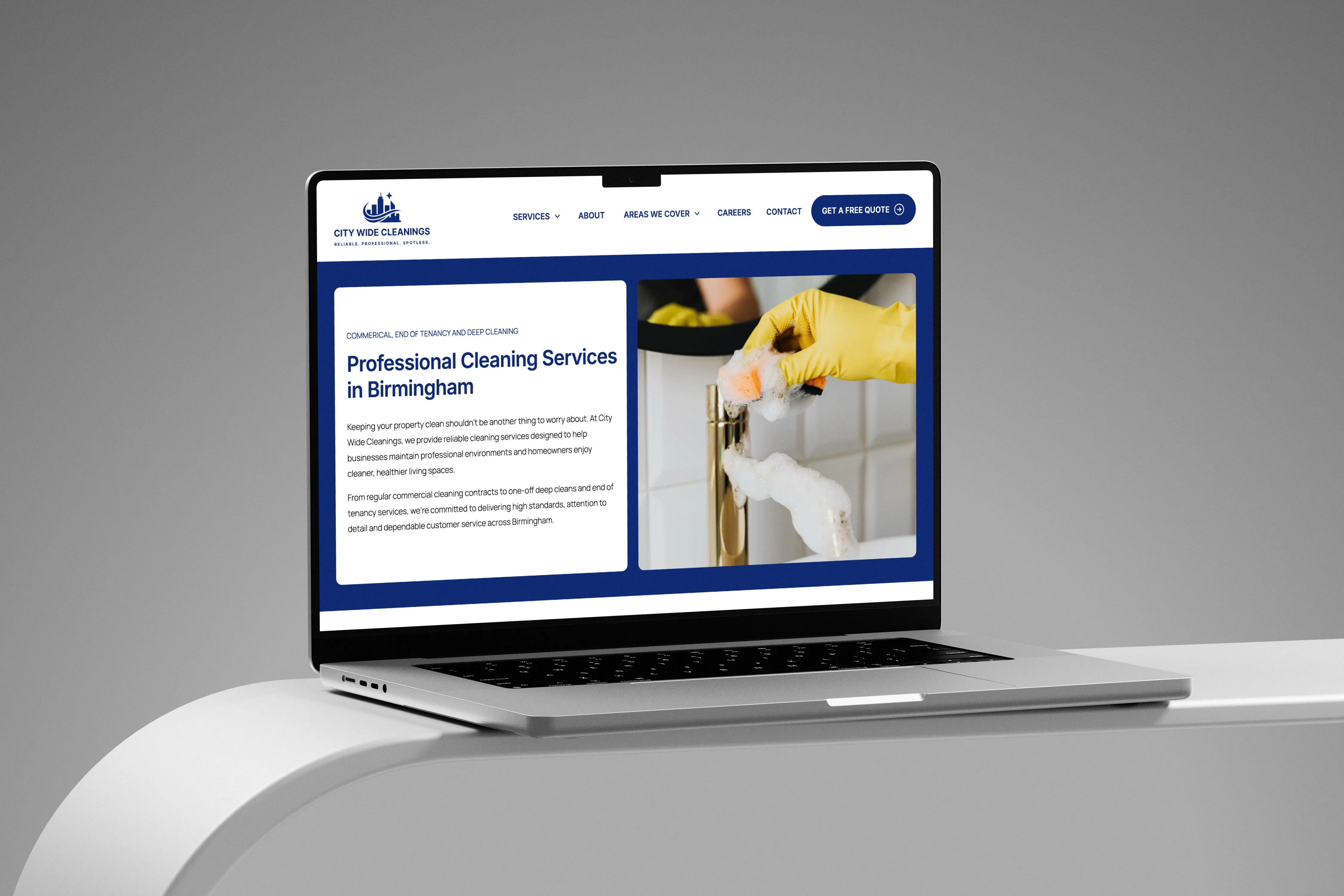 Professional cleaning company website design by Chapter Two Studios
