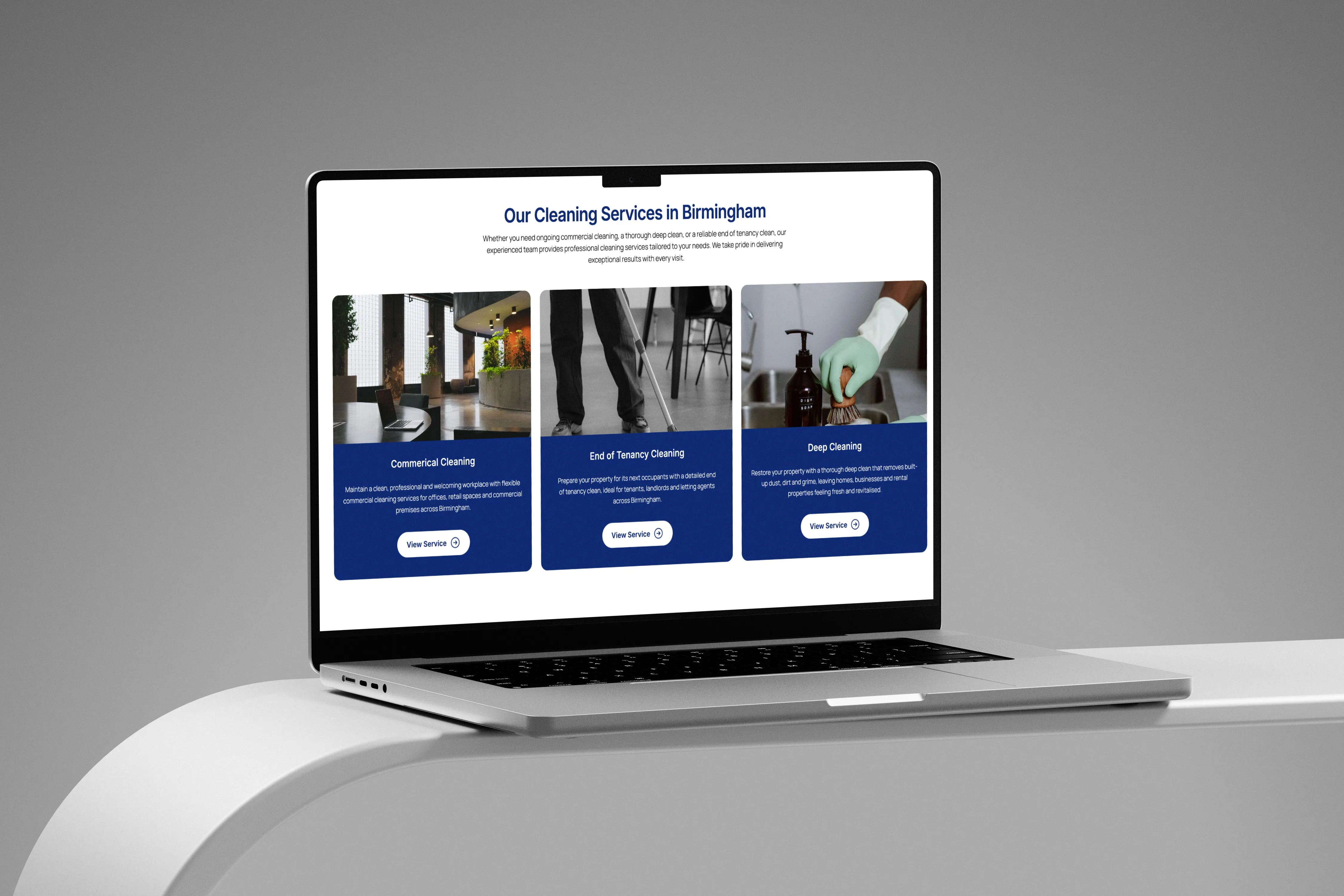 Professional cleaning company website design by Chapter Two Studios