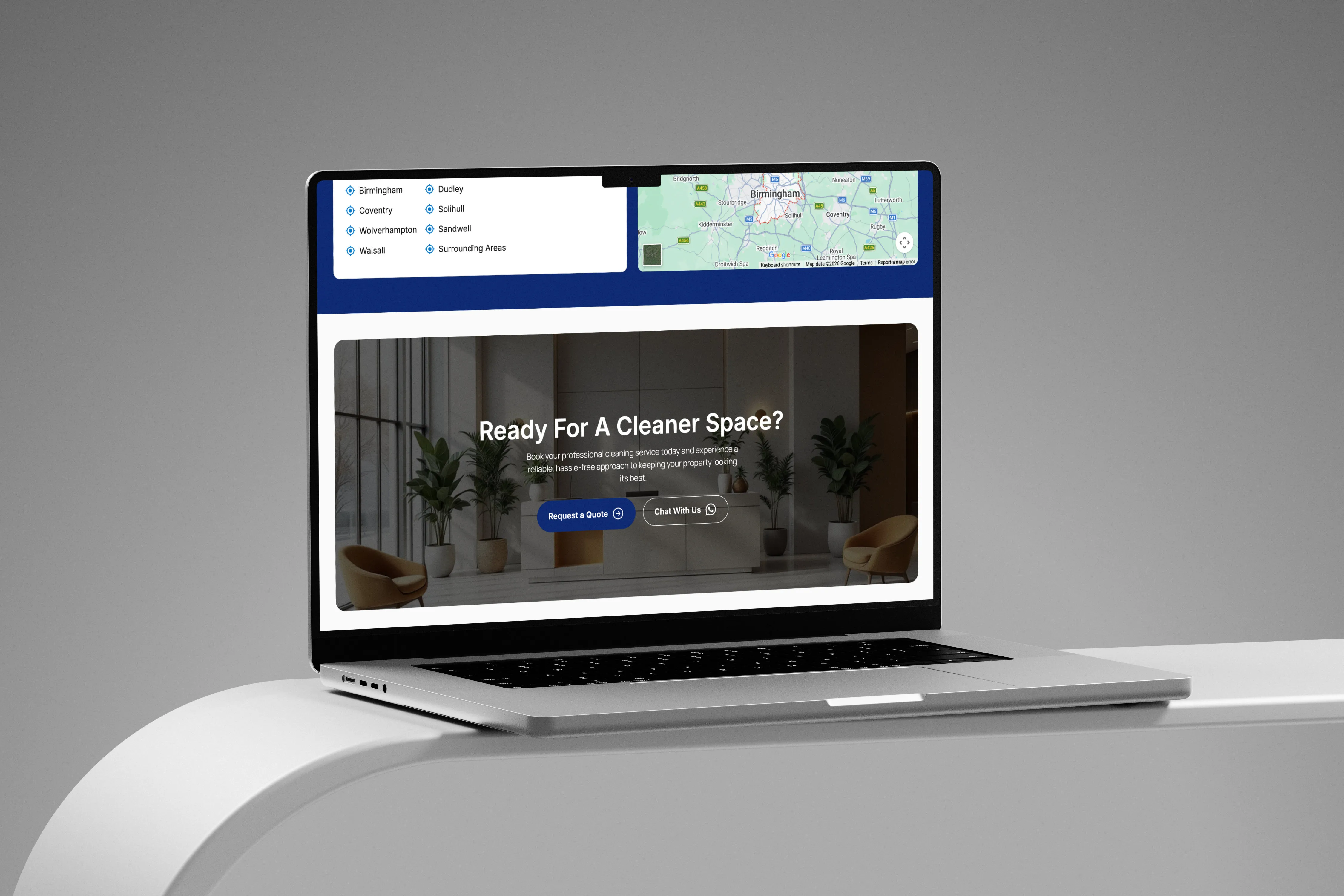 City Wide Cleanings website homepage design by Chapter Two Studios