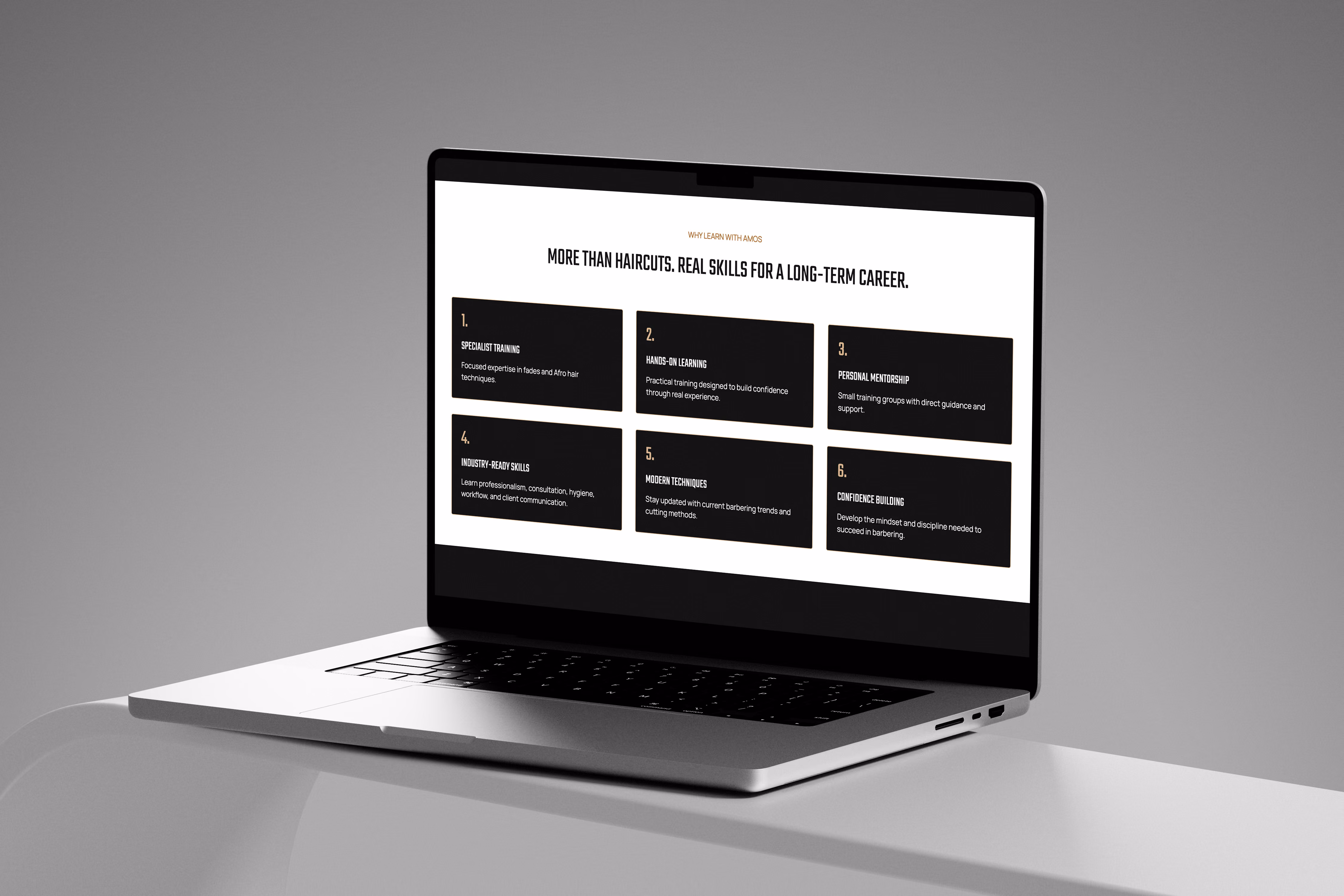 Learn with Amos Webflow website design