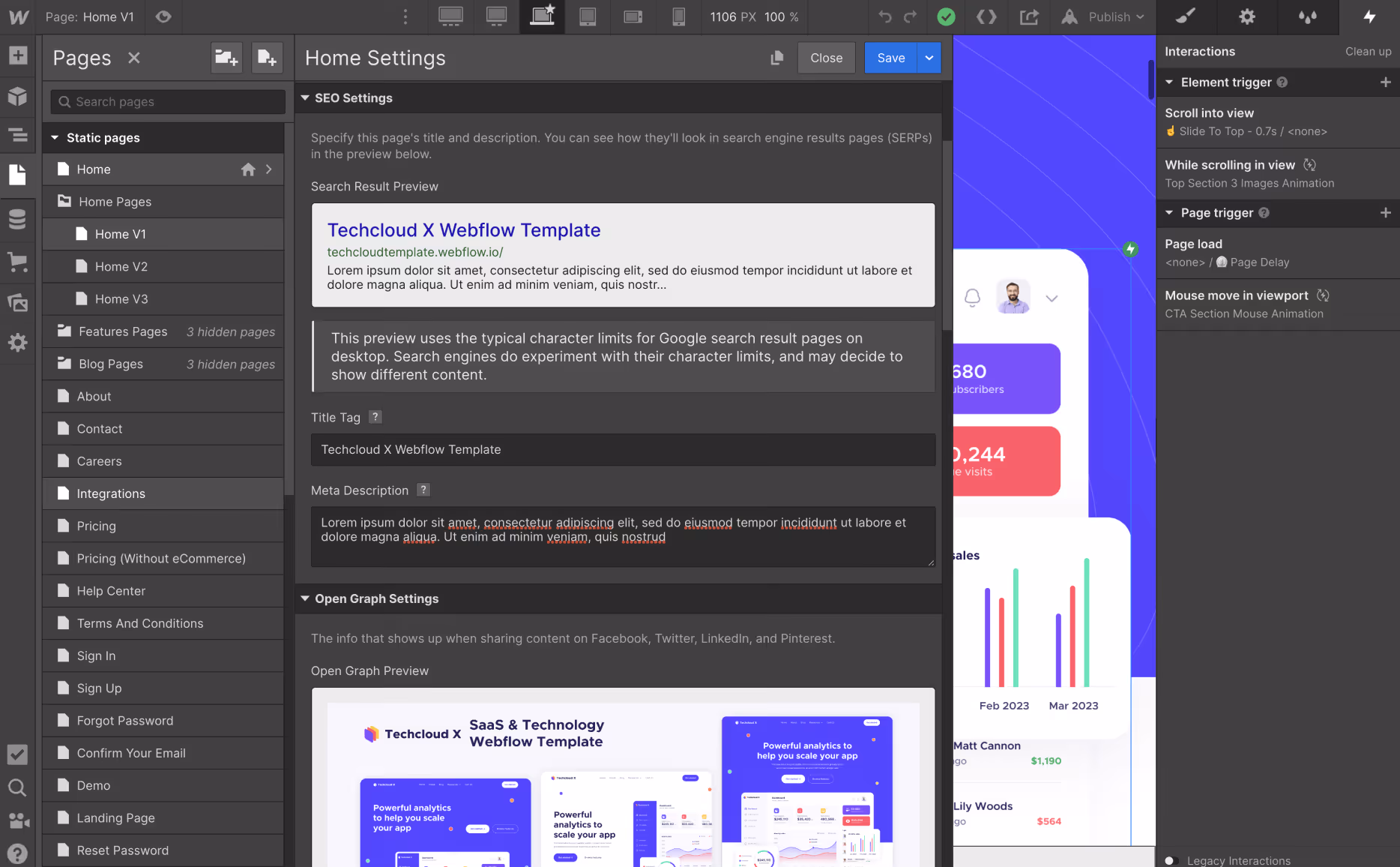 SEO - Techcloud X Webflow Template
