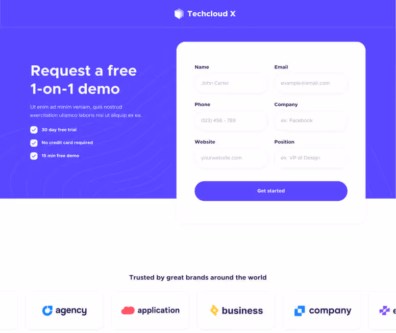 Landing Page - Techcloud X Webflow Template