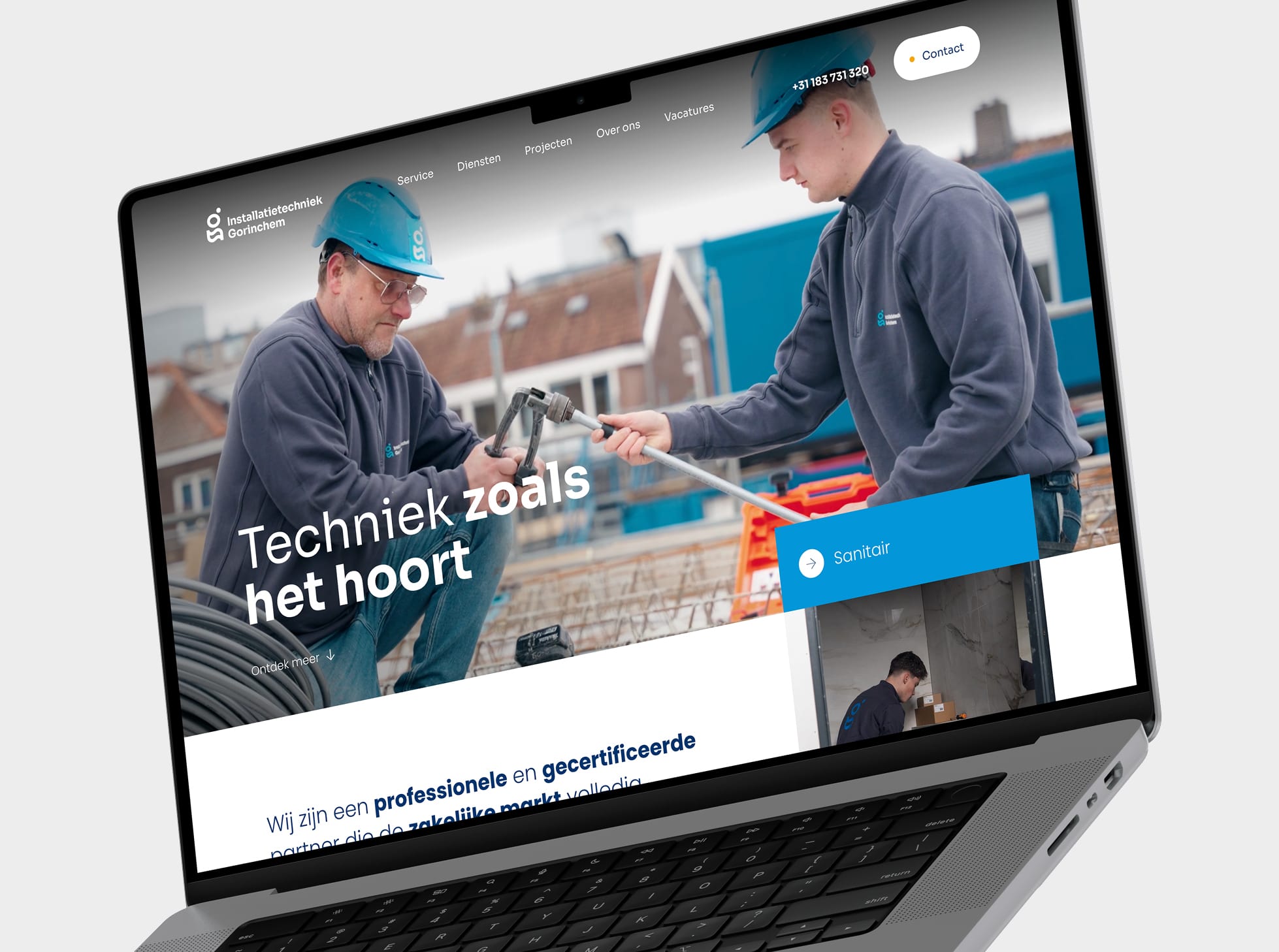 ITG Website op laptop