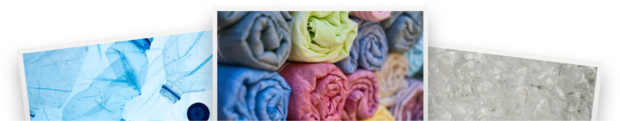Three images of different excess materials