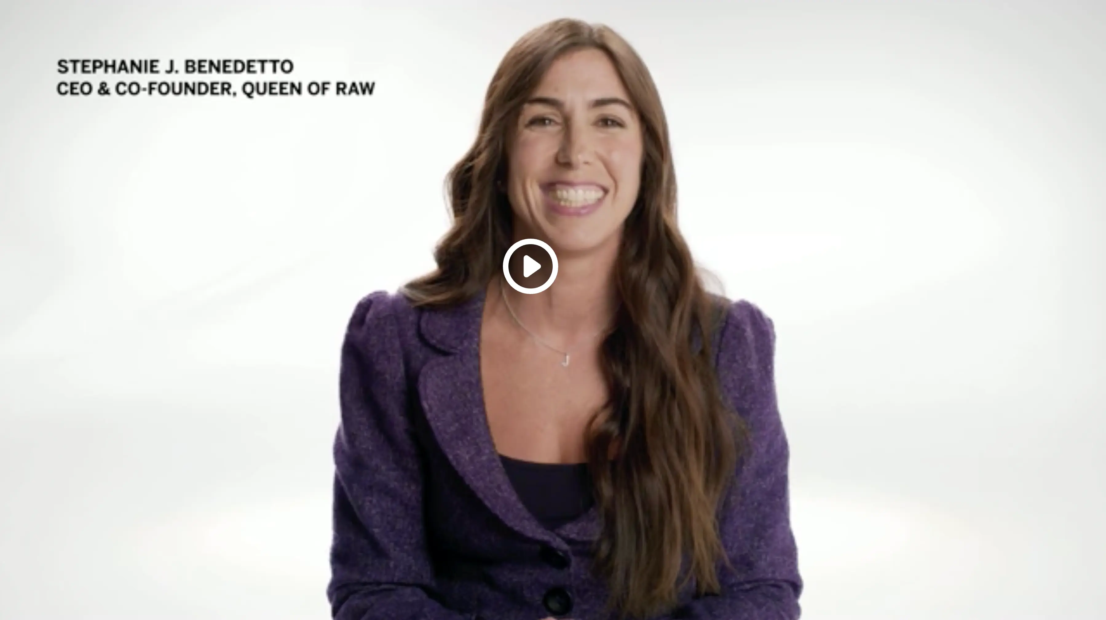 Screenshot of Stephanie Benedetto speaking about SAP’s integration with Queen of Raw (Aloqia) technology.