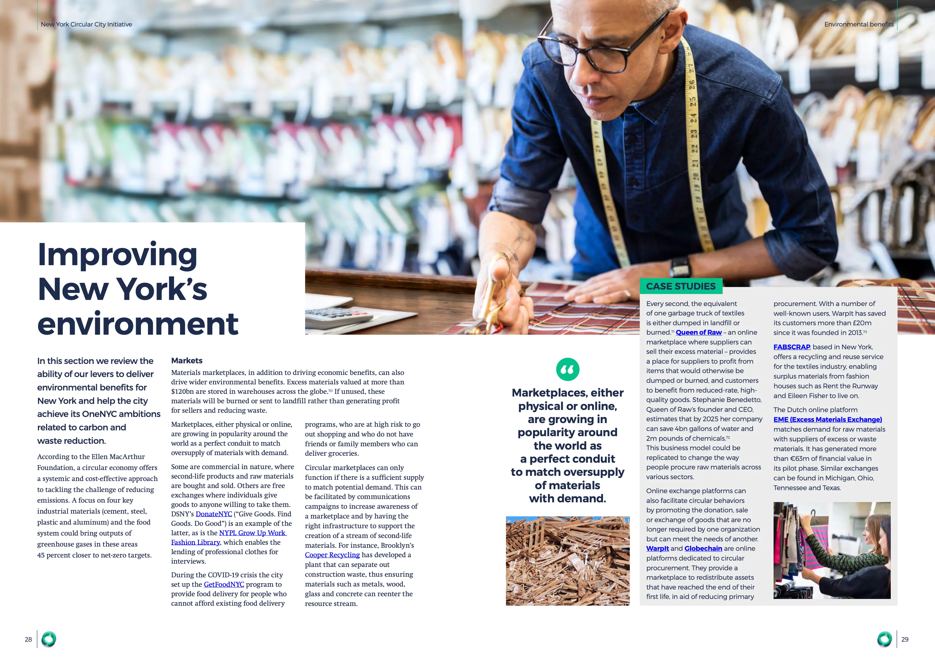 Screenshot of NYC Circularity Report highlighting Queen of Raw’s (Aloqia’s) role in job creation.
