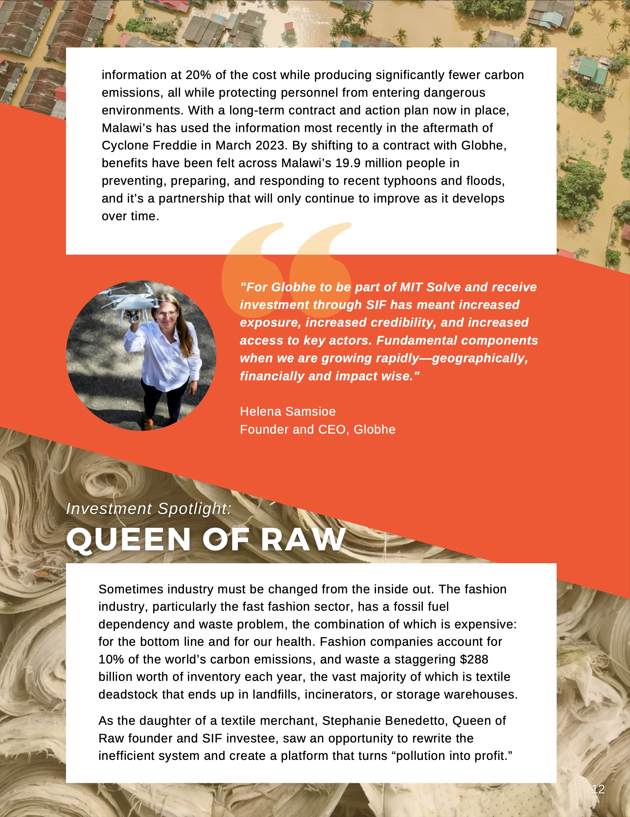 Screenshot of Solve Innovation Future Report highlighting the work by Queen of Raw (Aloqia).