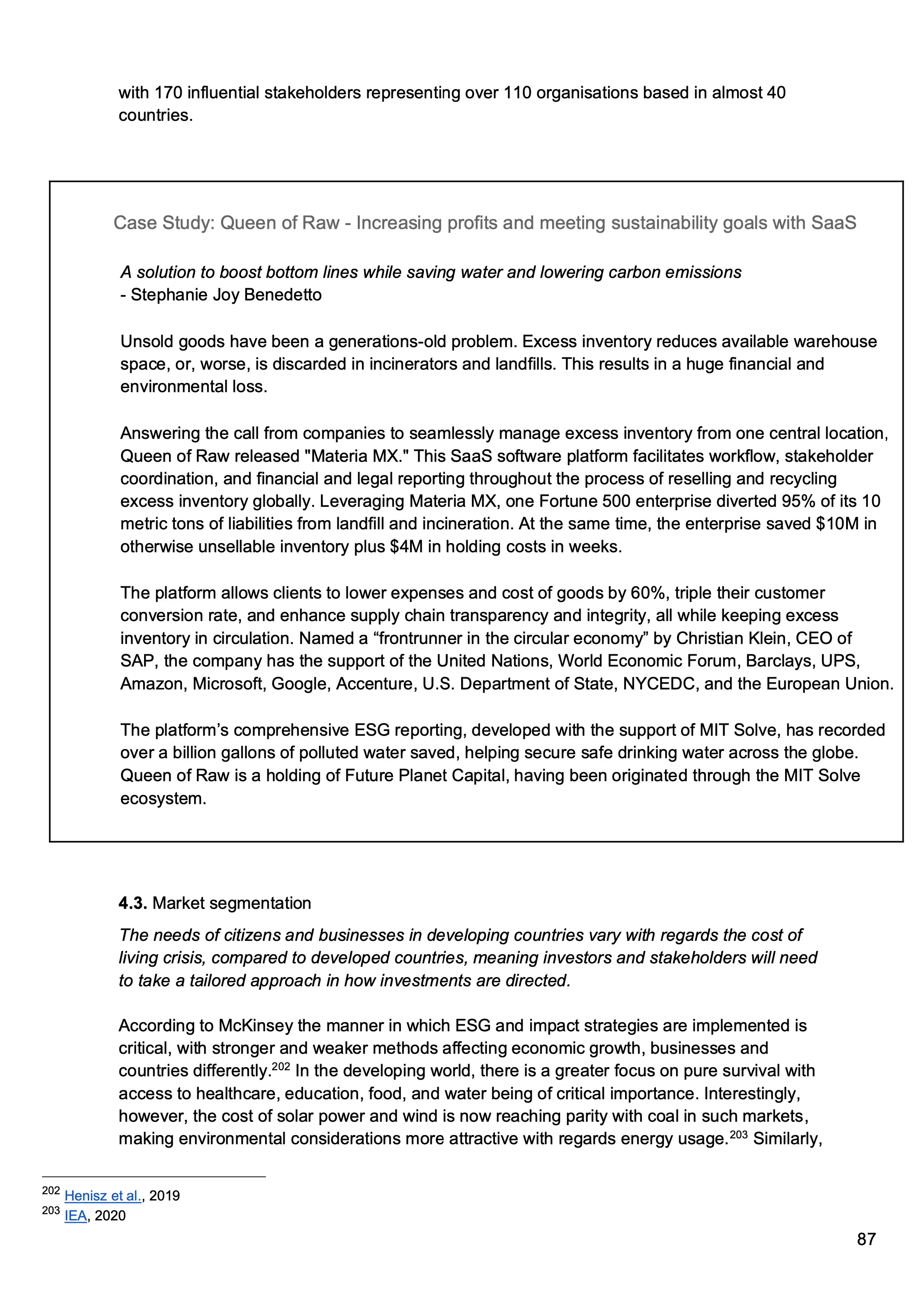 Screenshot of the Wei Forward Report case study highlighting Queen of Raw (Aloqia).