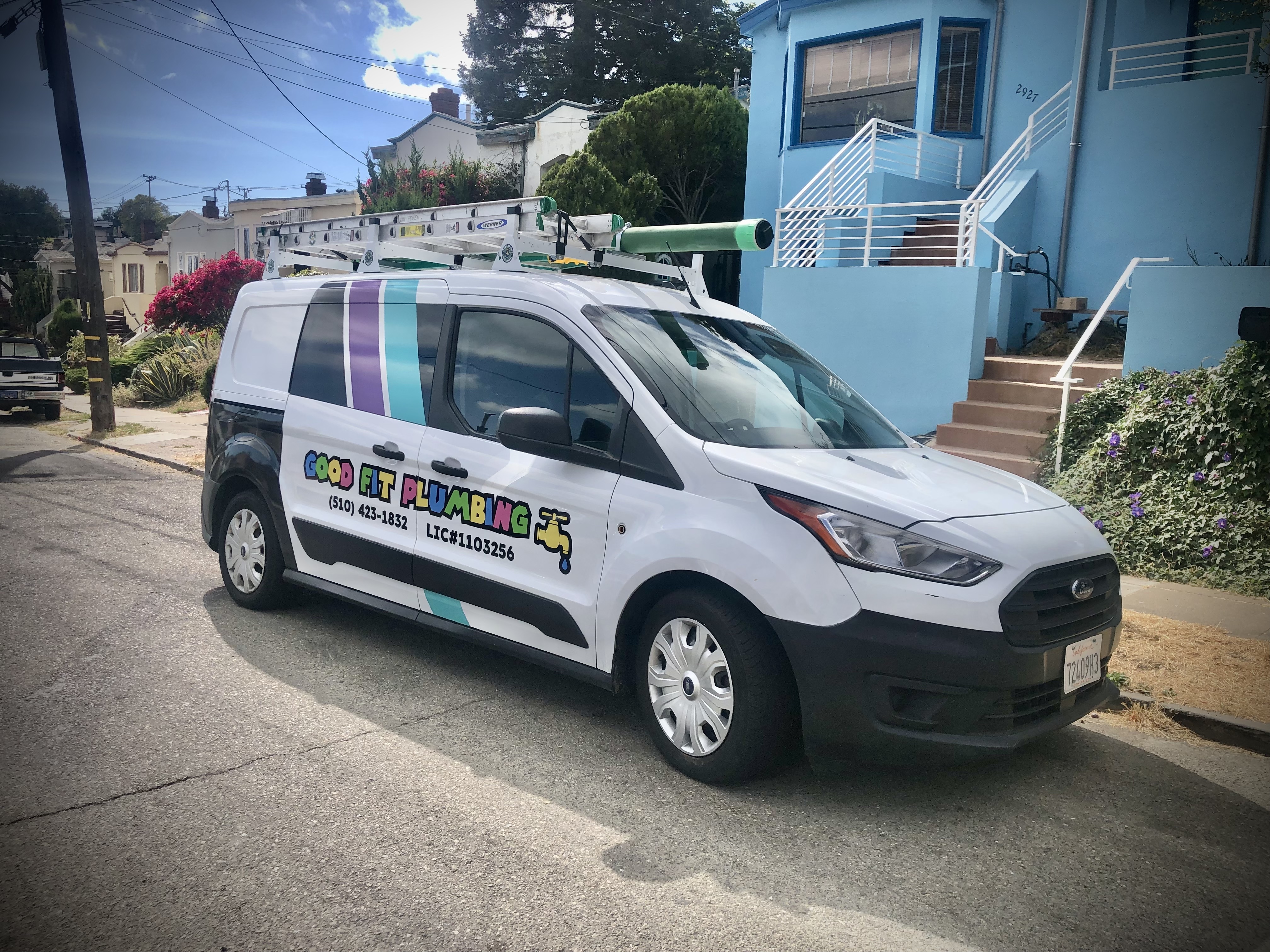 An inspection camera showing the Good Fit Plumbing logo, illustrating the thorough inspection and diagnostic tools provided for plumbing systems.