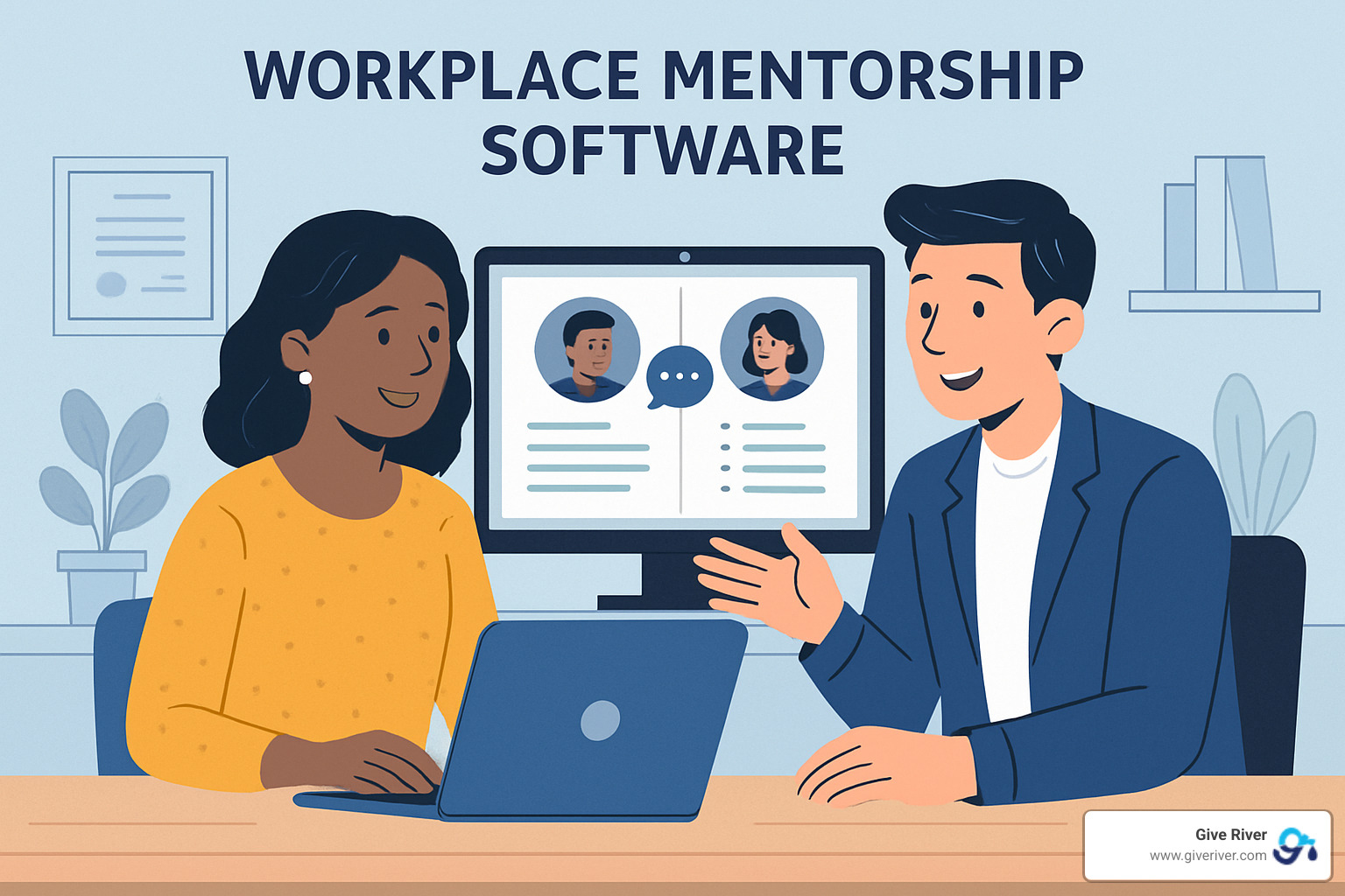 Sample launch email template showing professional design with clear call-to-action and program benefits - workplace mentorship software
