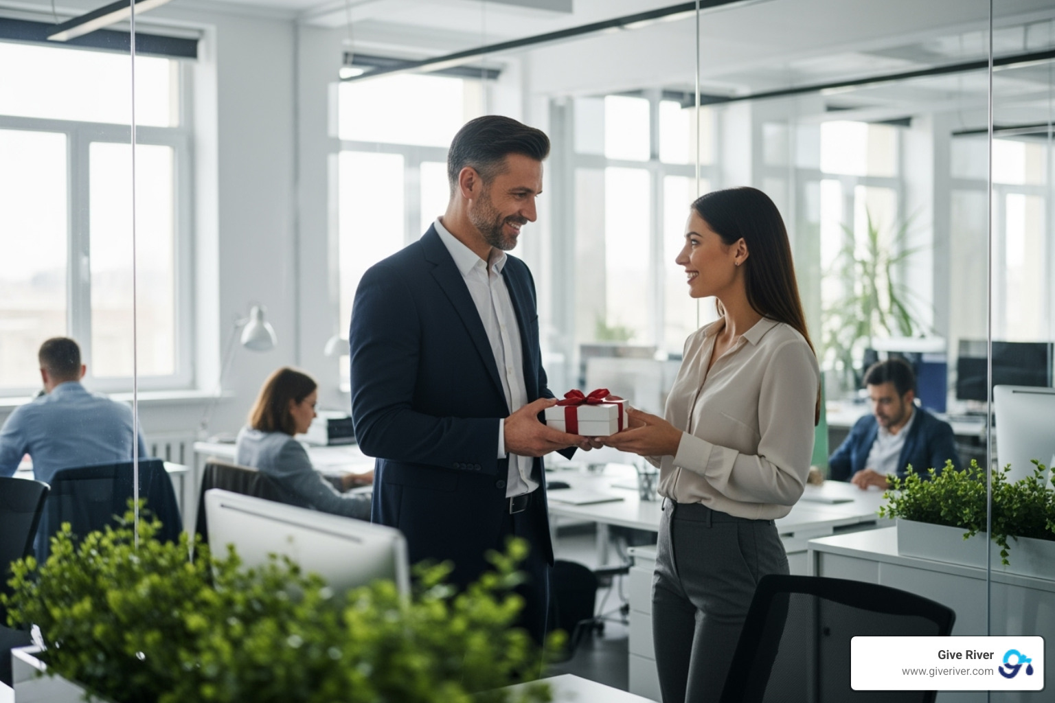 manager giving personalized reward - modern employee recognition program