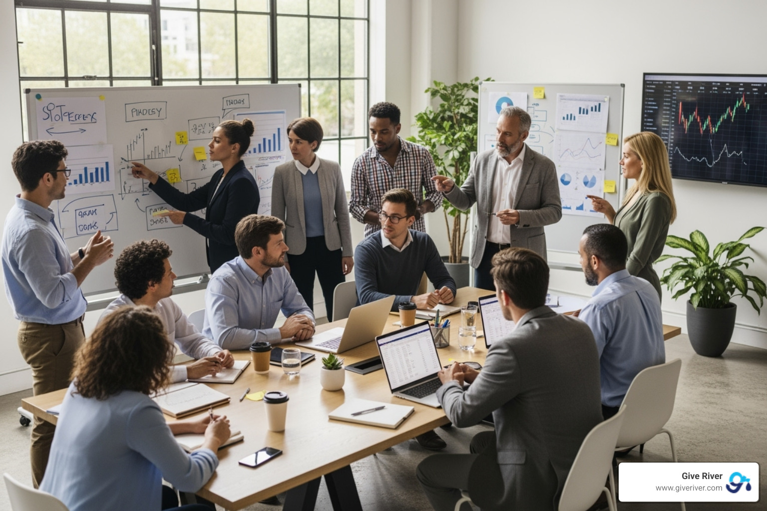 Diverse group of people collaborating in a financial workshop - Financial wellness education Diverse group of people collaborating in a financial workshop - Financial wellness education