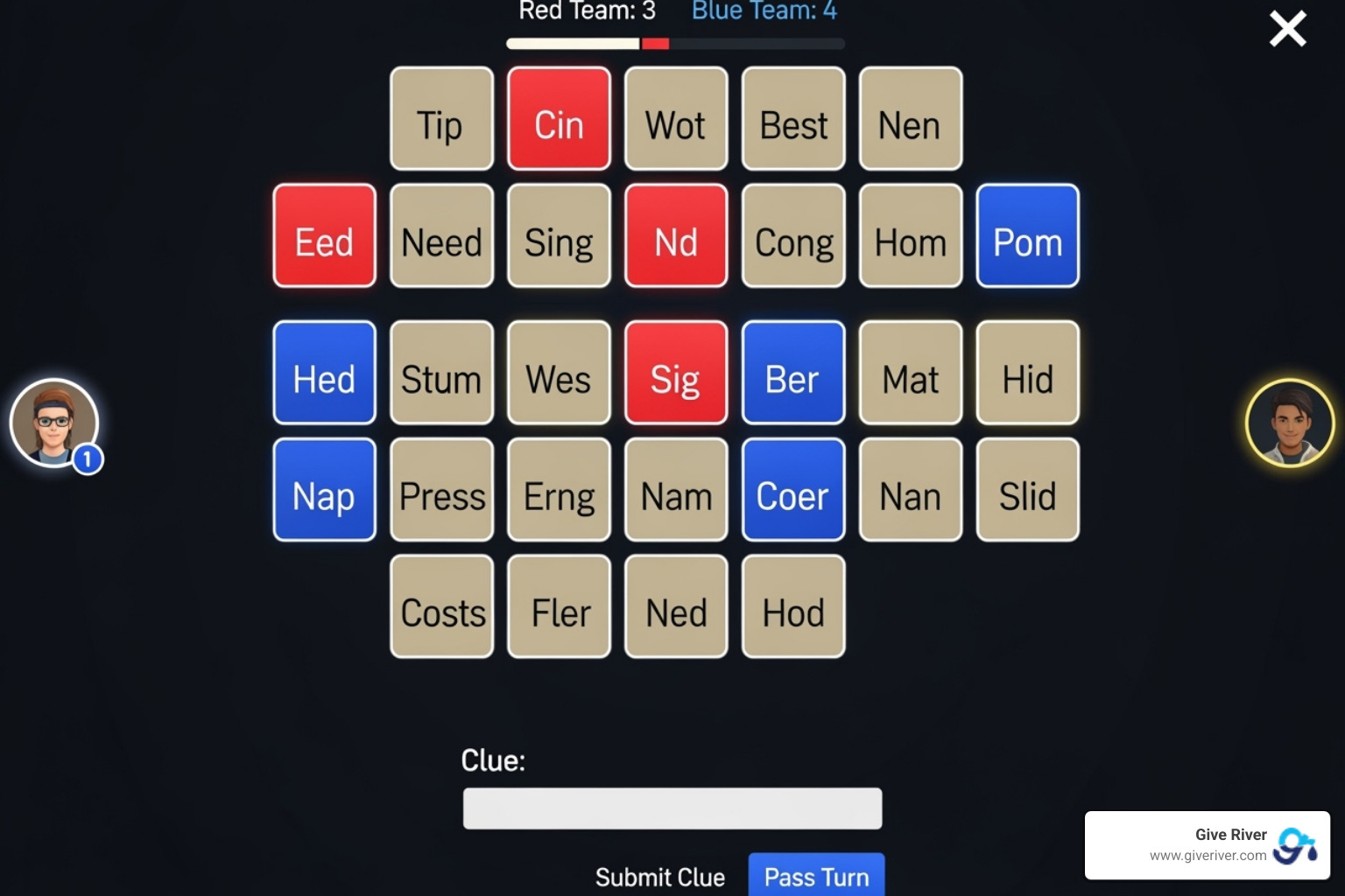 Codenames Online board - free online group games for work