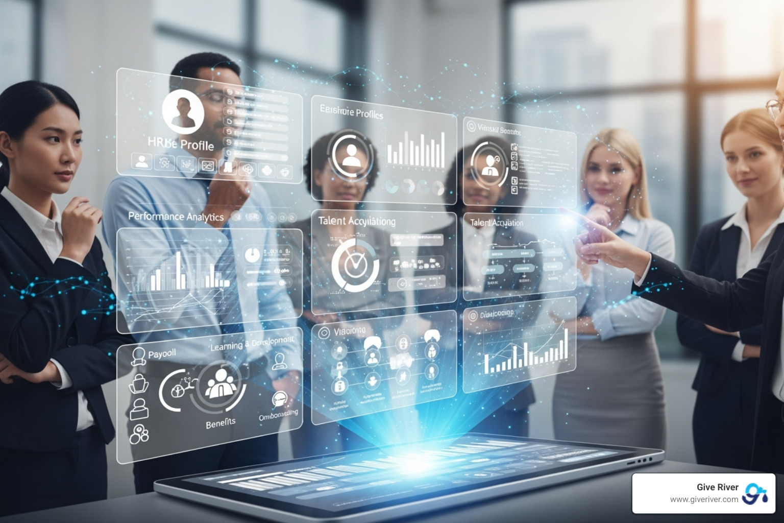 AI in HR analytics dashboard showing predictive trends and automated insights - digital HR solutions AI in HR analytics dashboard showing predictive trends and automated insights - digital HR solutions