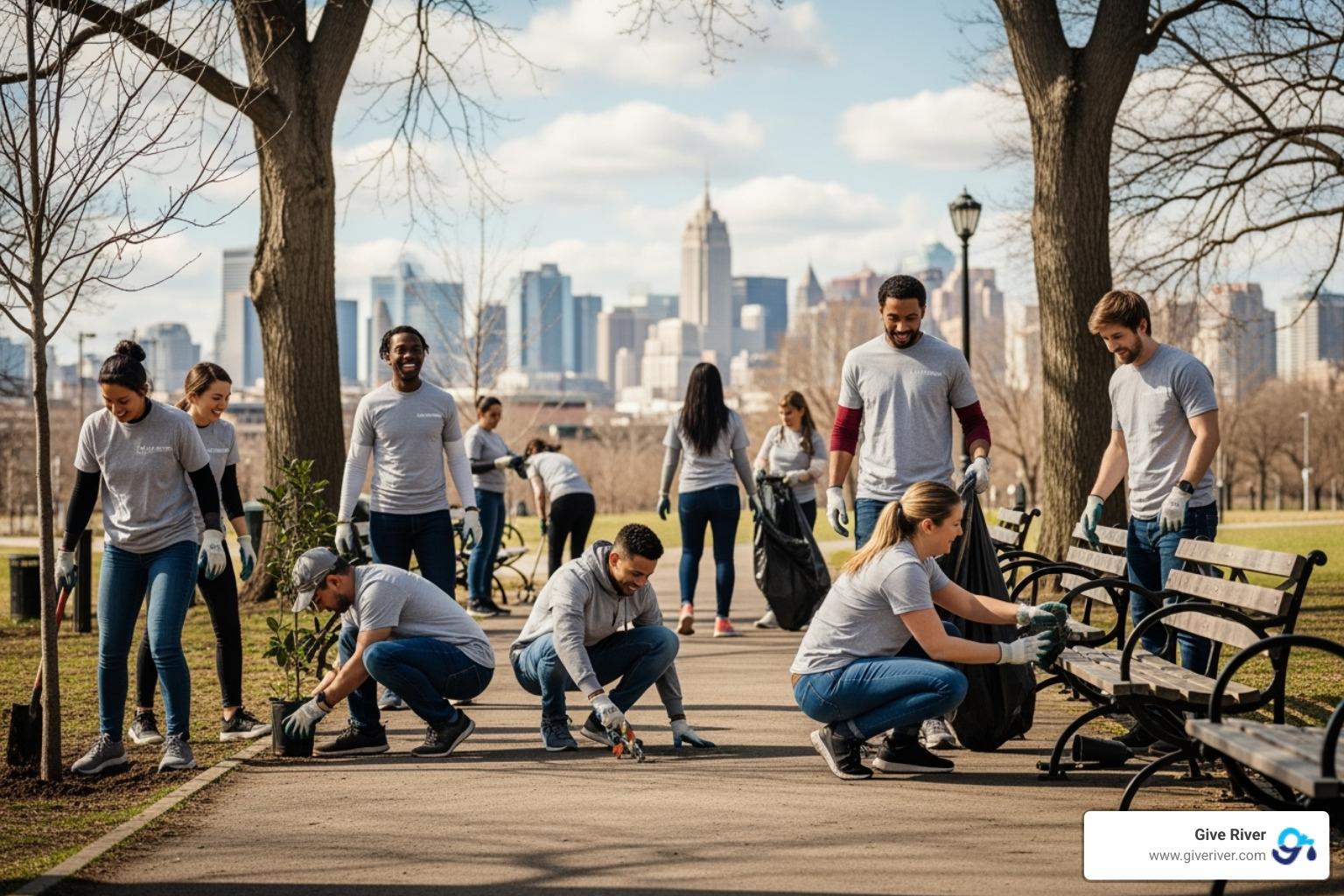 employees participating in a company-sponsored volunteer day - csr and esg initiatives employees participating in a company-sponsored volunteer day - csr and esg initiatives