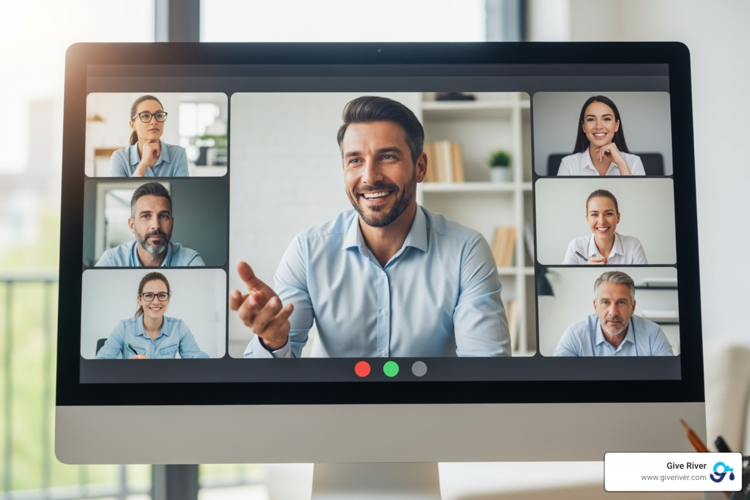 manager leading engaging virtual meeting with small focused team - virtual group activities for team building