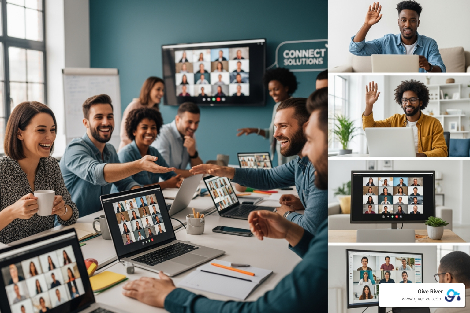 hybrid team connecting through a video call for a virtual event - national employee appreciation day 2025 hybrid team connecting through a video call for a virtual event - national employee appreciation day 2025