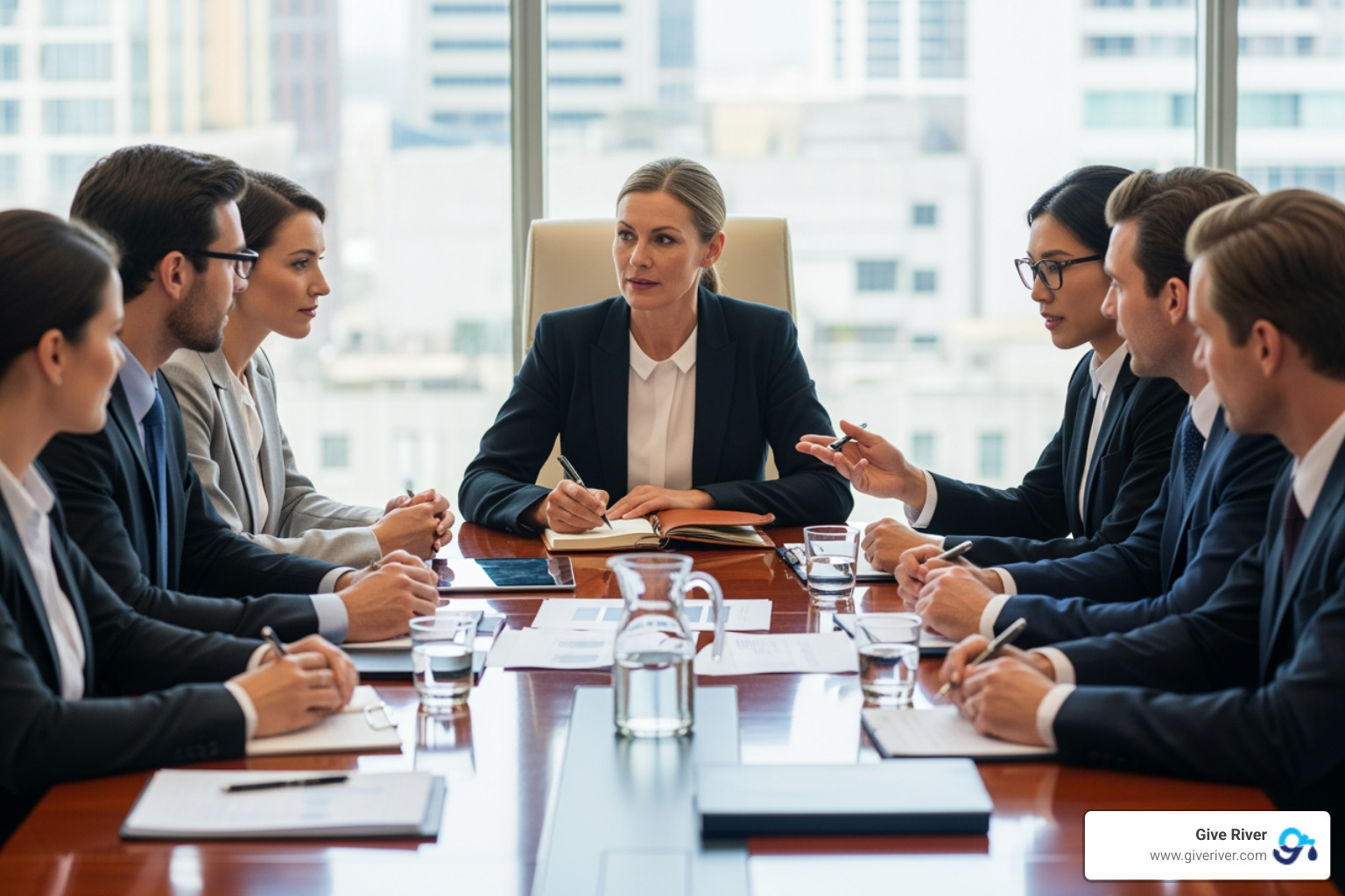 A diverse group of employees collaborating around a table, with one leader actively listening and taking notes, symbolizing executive ownership and clear communication. - boosting employee engagement A diverse group of employees collaborating around a table, with one leader actively listening and taking notes, symbolizing executive ownership and clear communication. - boosting employee engagement