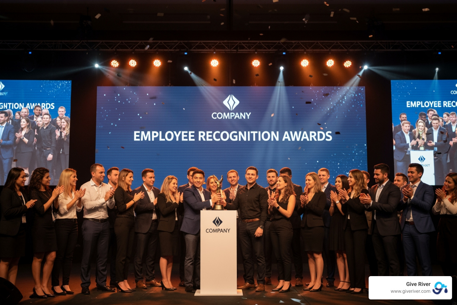 recognition platform dashboard on a laptop screen showing a social feed of praise - employee recognition and awards recognition platform dashboard on a laptop screen showing a social feed of praise - employee recognition and awards