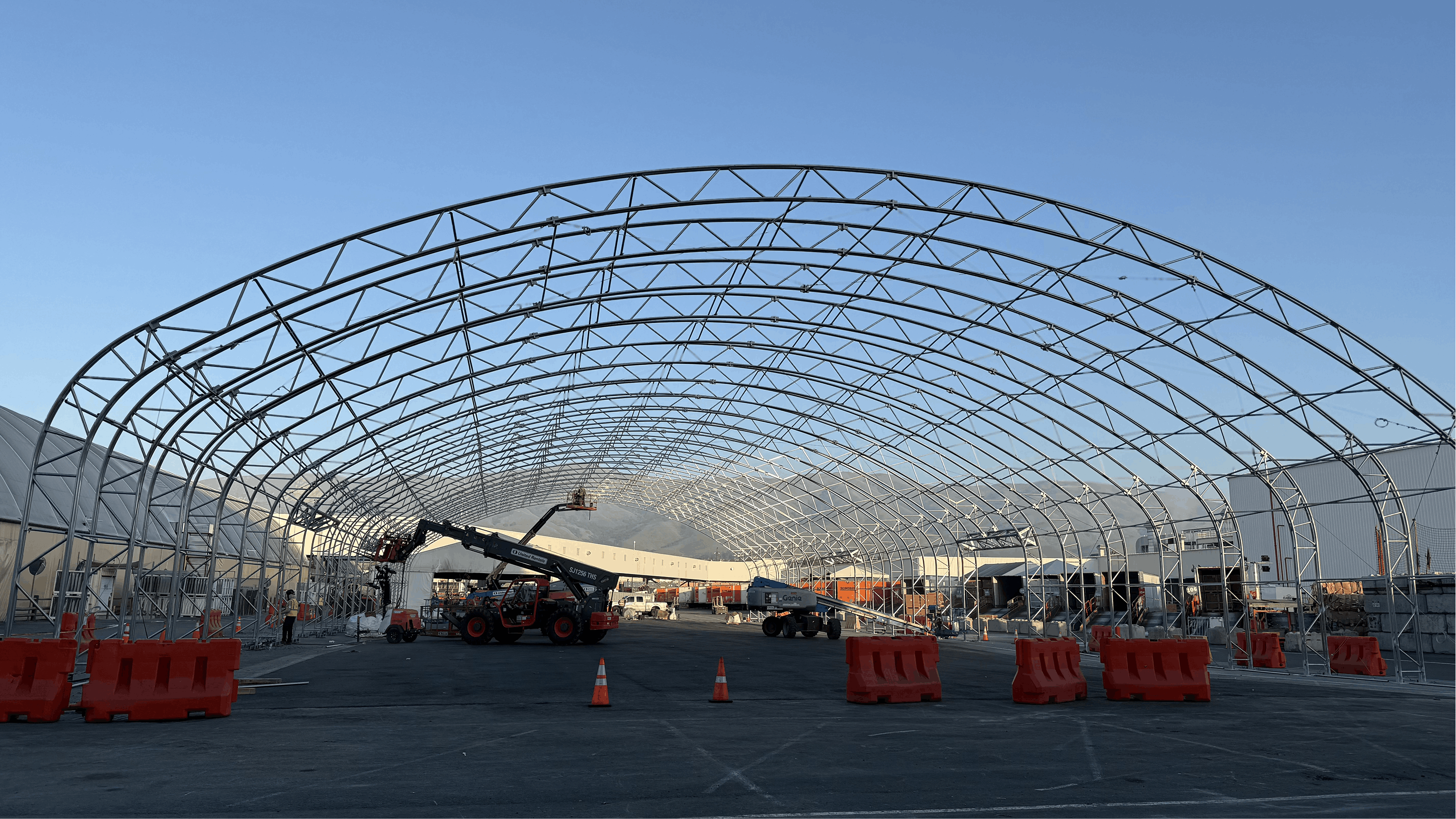 open-gable tension fabric structure