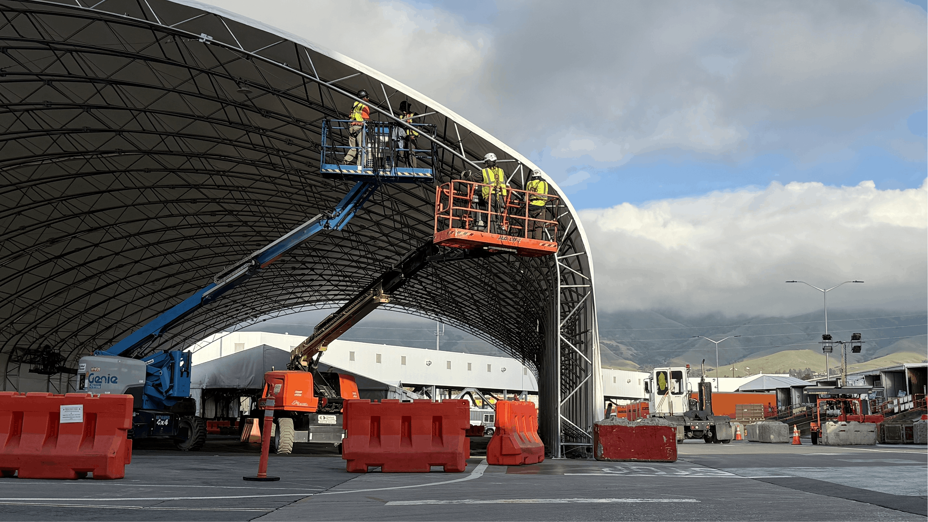 custom steel-framed tension fabric structure
