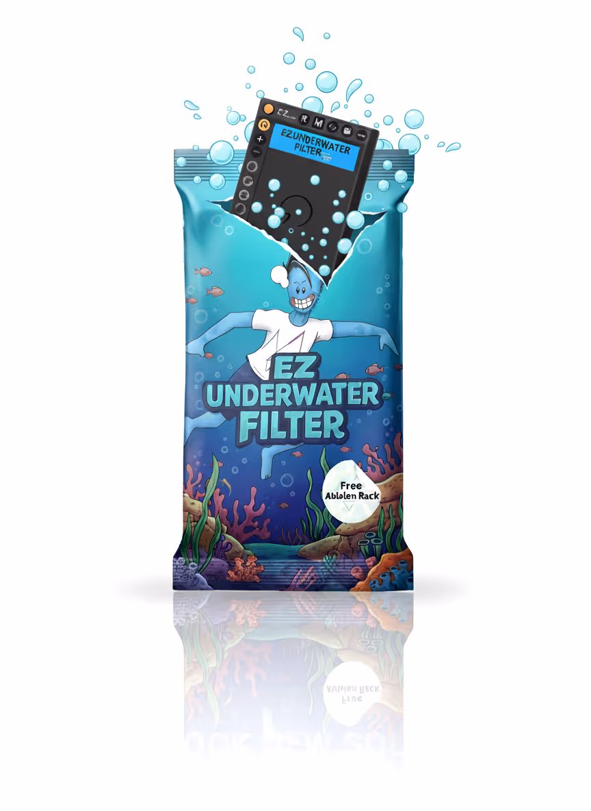 Mockup du EZ Underwater Filter, outil de filtering effet sous marin gratuit par ME6 Prod.