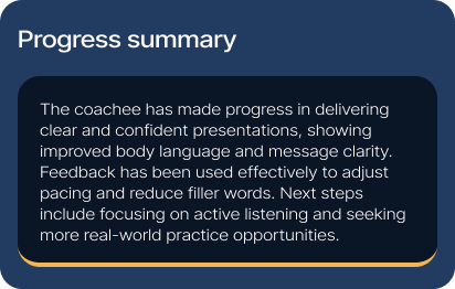 A screenshot of the progress summary of a user for a particular goal.