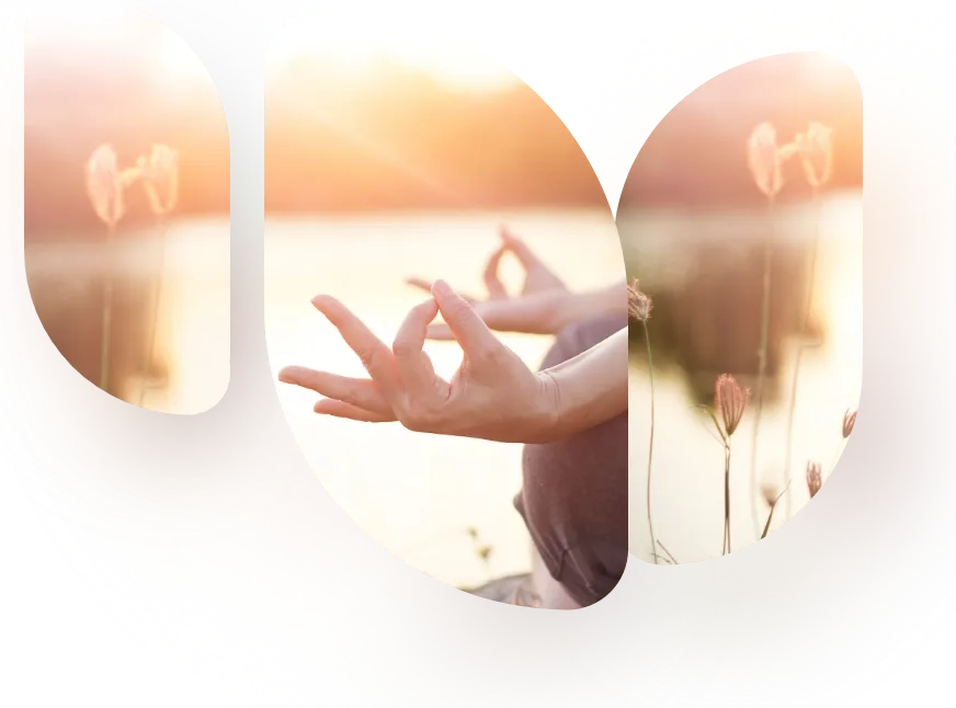 Close up des Chin Mudra beim Meditieren