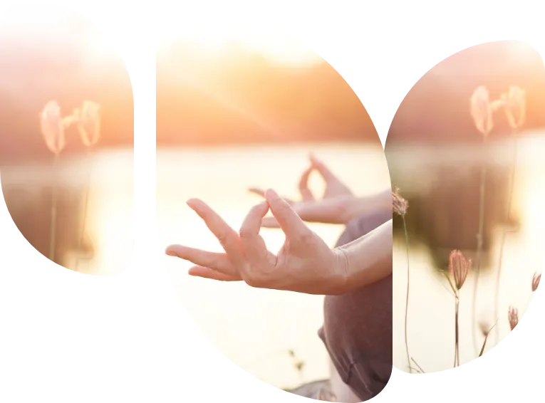 Close up des Chin Mudra beim Meditieren