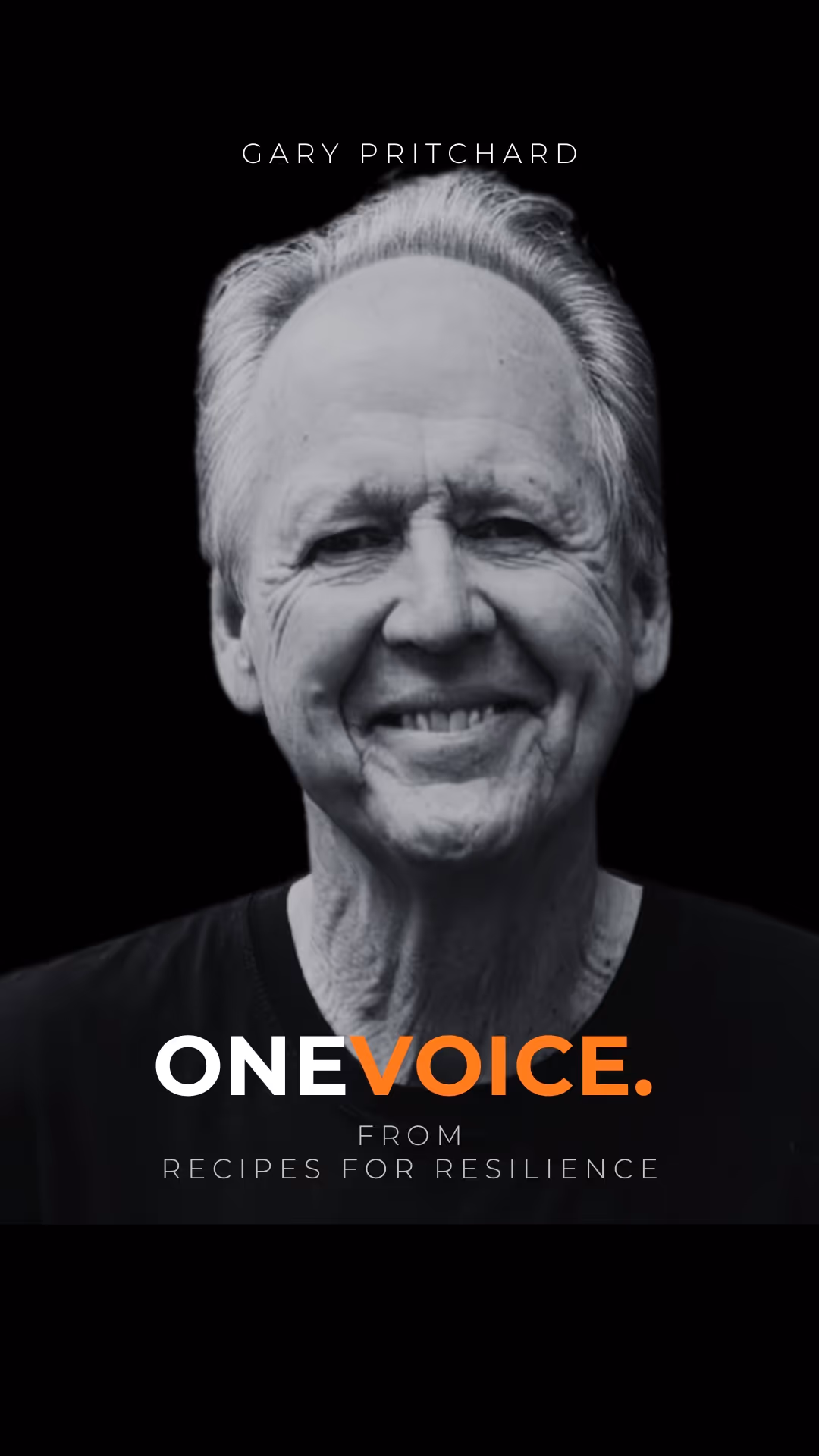 Black and white close-up portrait of a smiling woman with the text 'Marguerite Ferrell Nee' above and 'ONE VOICE from Recipes for Resilience' below.
